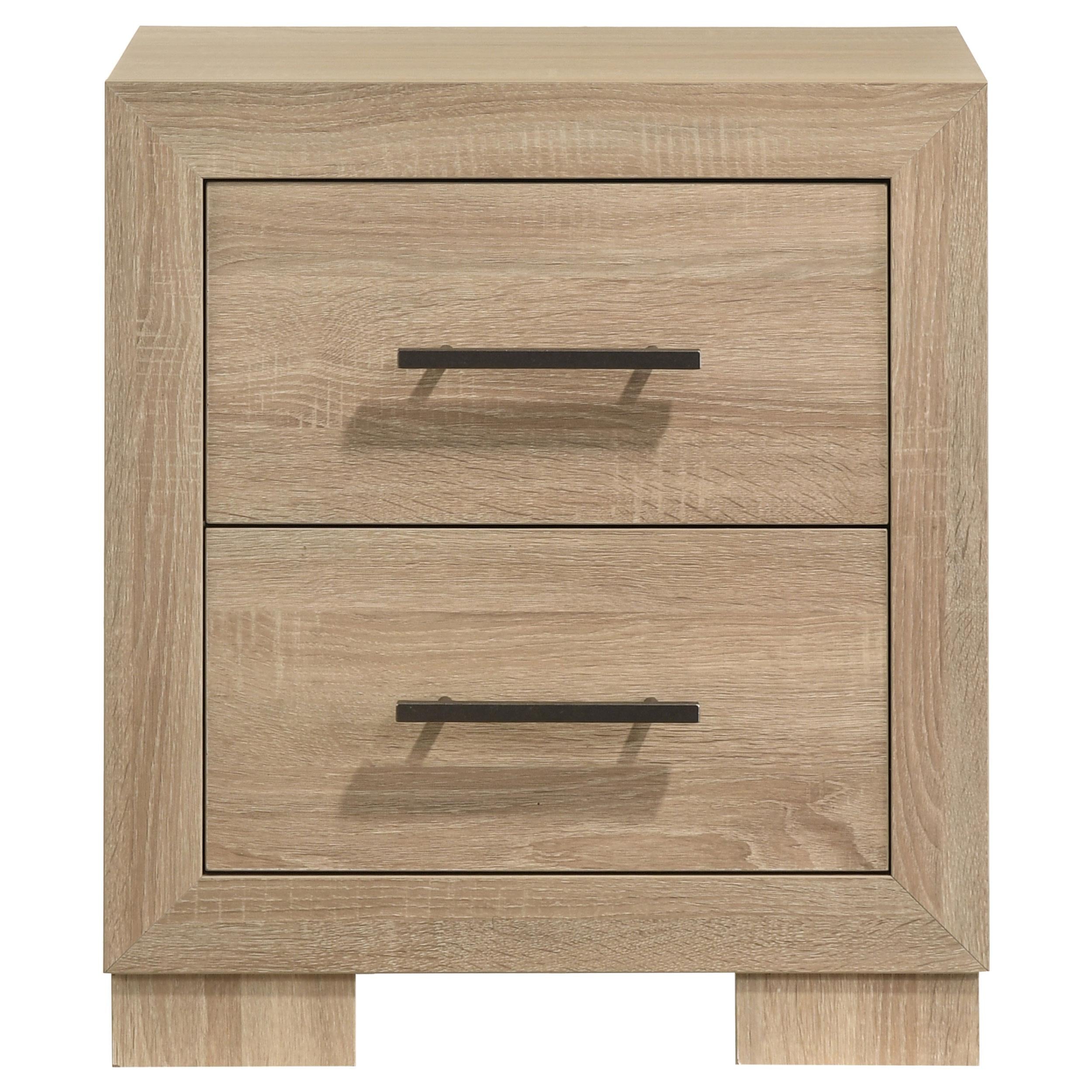 Arielle 2-drawer Bedroom Nightstand with Casters Light Oak - 223112