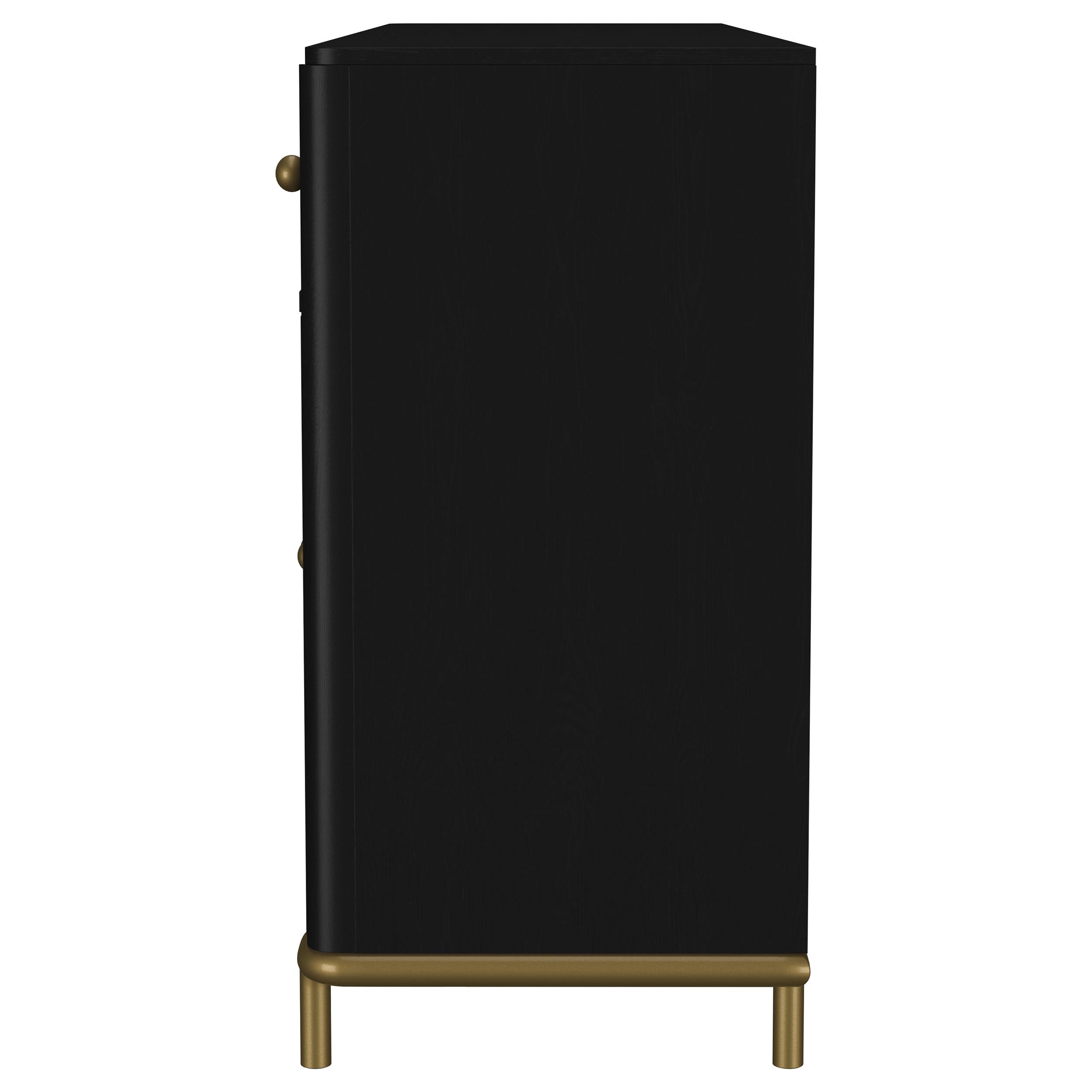 Arini 2-drawer Cane Door Dining Sideboard Server Black - 108935BLK