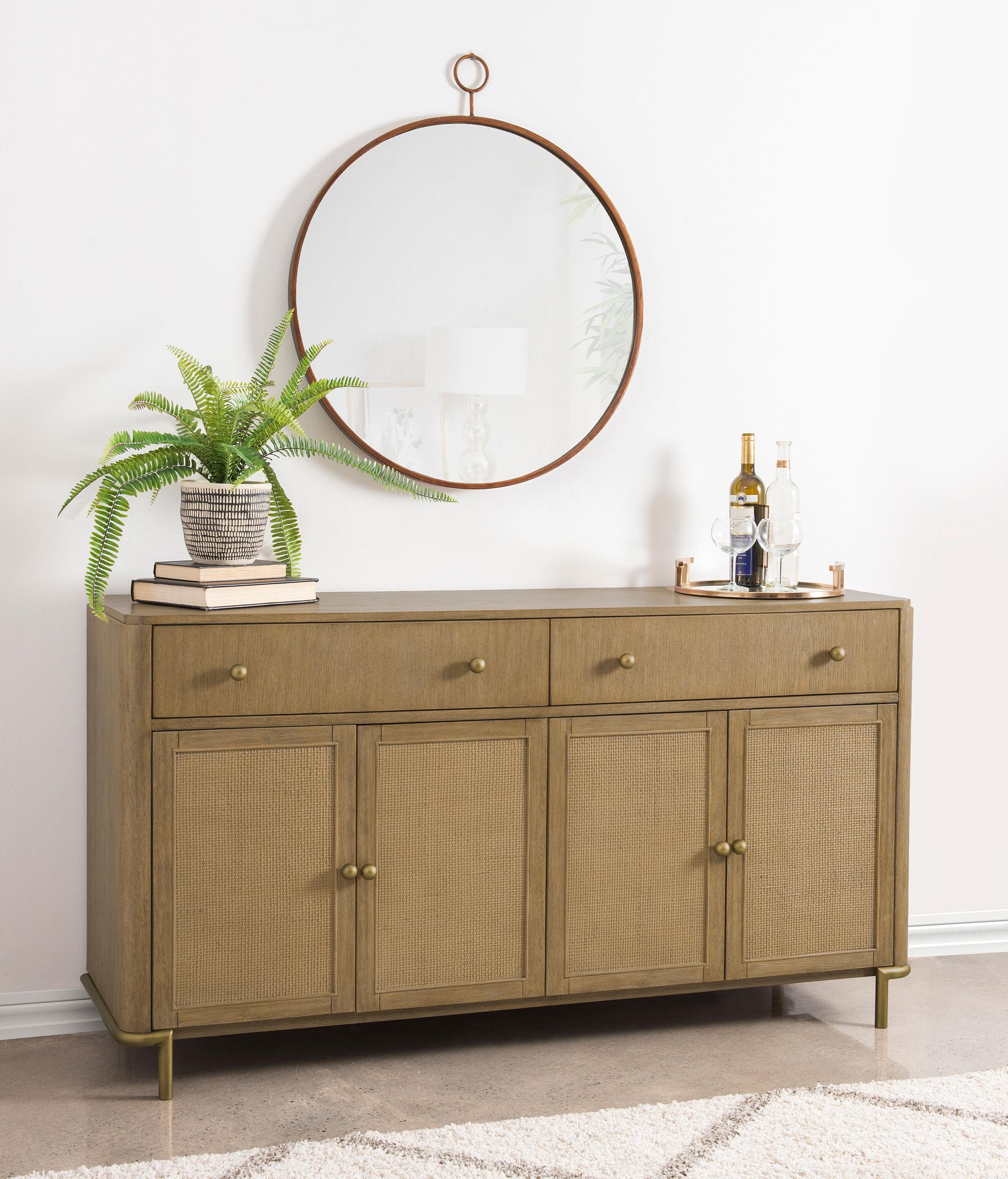 Arini 2-drawer Cane Door Dining Sideboard Server Sand Wash - 108935SWD