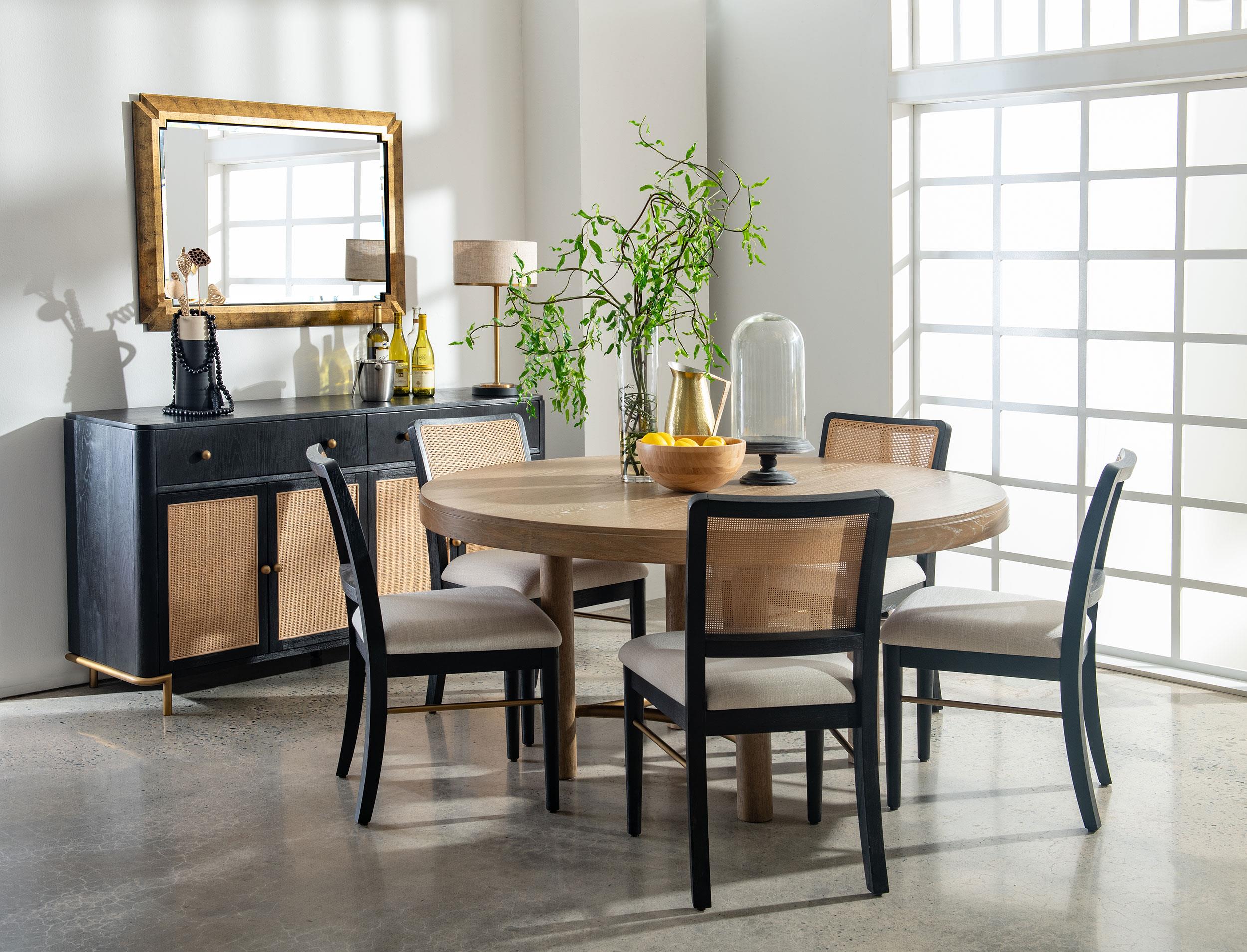 Arini 60-inch Round Wood Dining Room Table Sand Wash - 108930