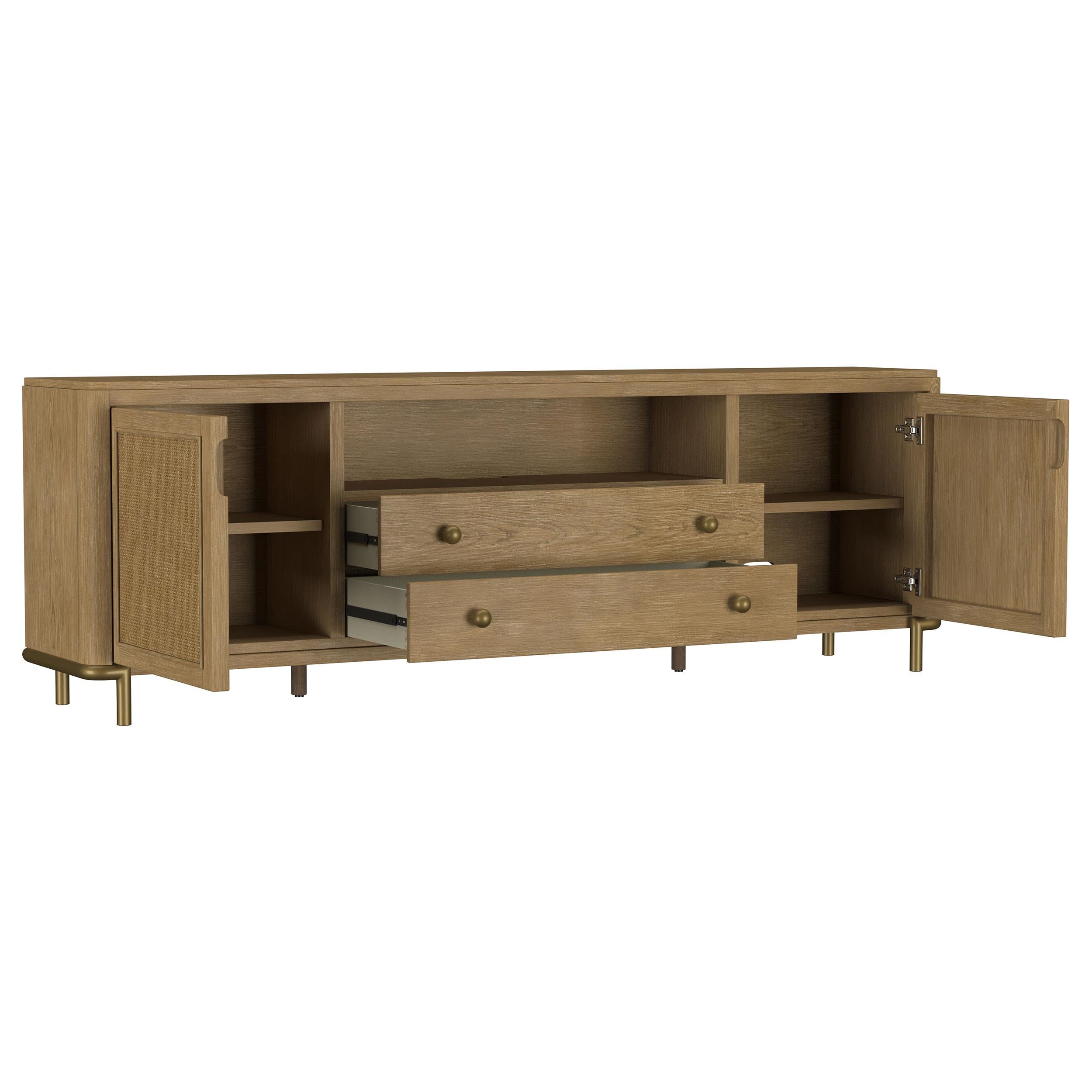 Arini Rattan Cane 2-door TV Stand Media Console Sand Wash - 720253