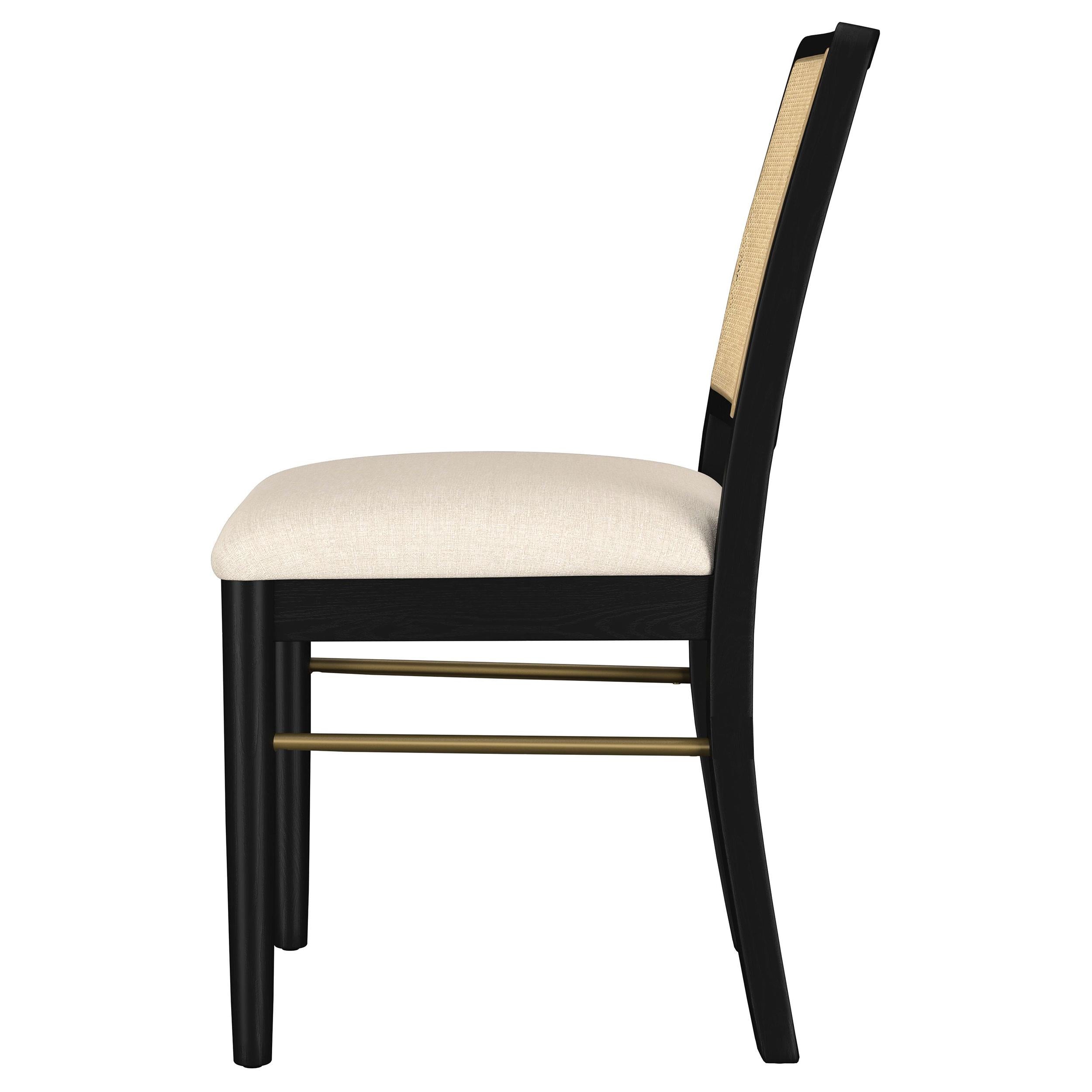 Arini Rattan Cane Dining Side Chair Black - 108932BLK