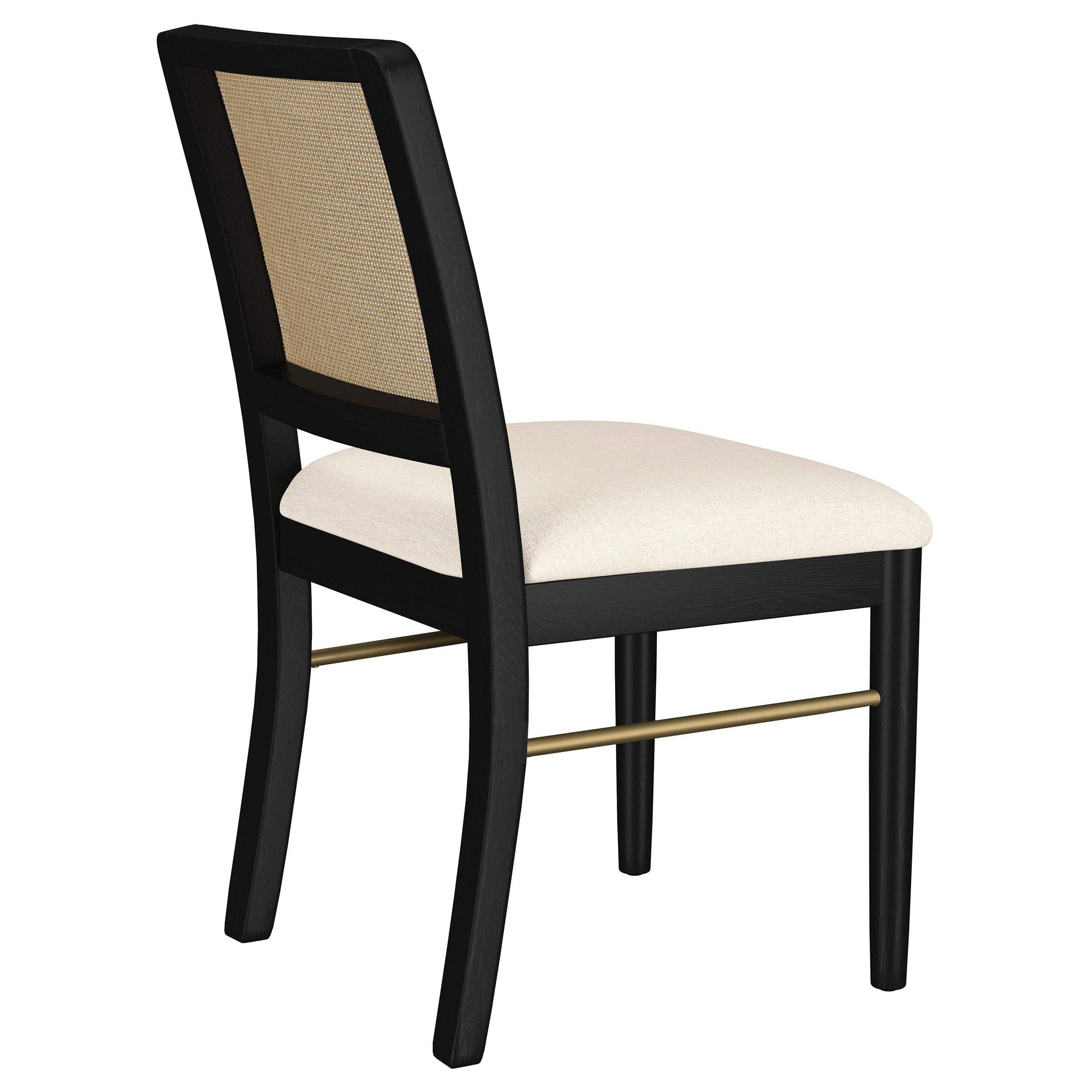 Arini Rattan Cane Dining Side Chair Black - 108932BLK