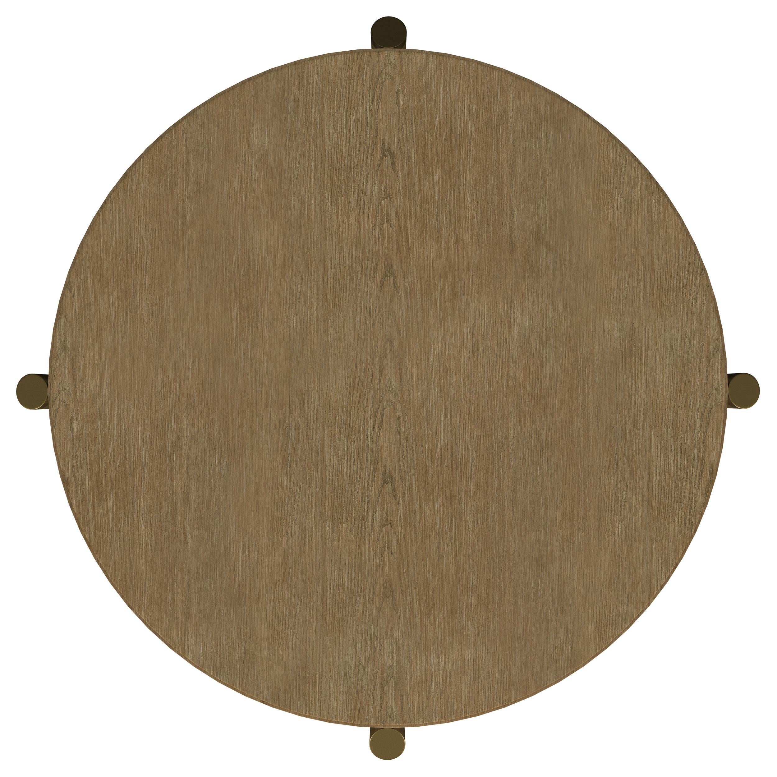 Arini Round End Side Table With Storage Shelf Sand Wash - 706187