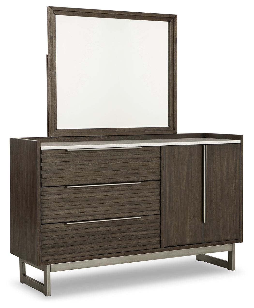 Arkenton Grayish Brown Dresser and Mirror - B786B1