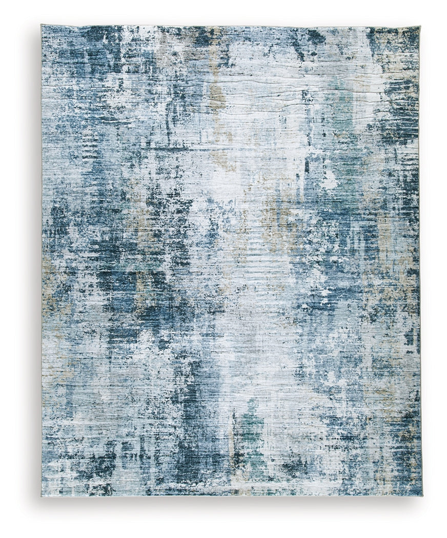 Arlenmont Blue/White/Brown Large Rug - R407481