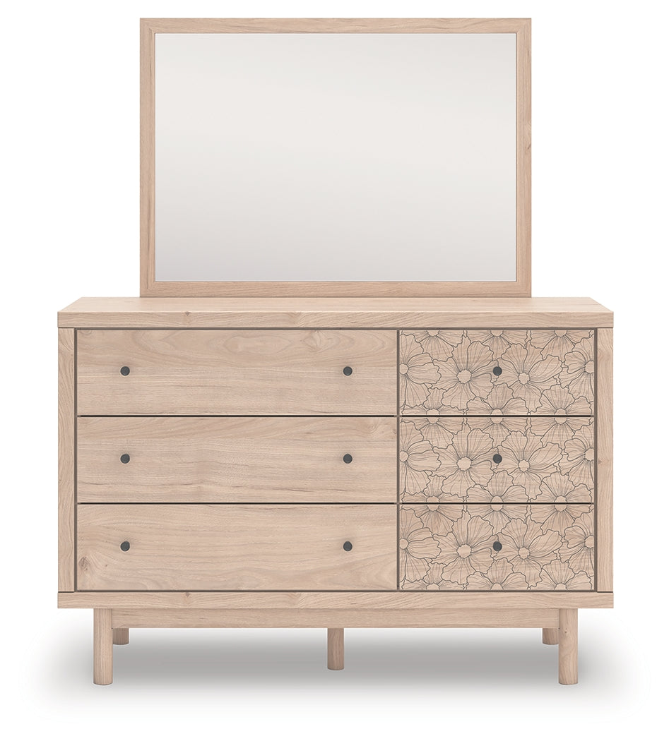 Arloster Full Upholstered Day Bed, Dresser and Mirror - PCB1566B15