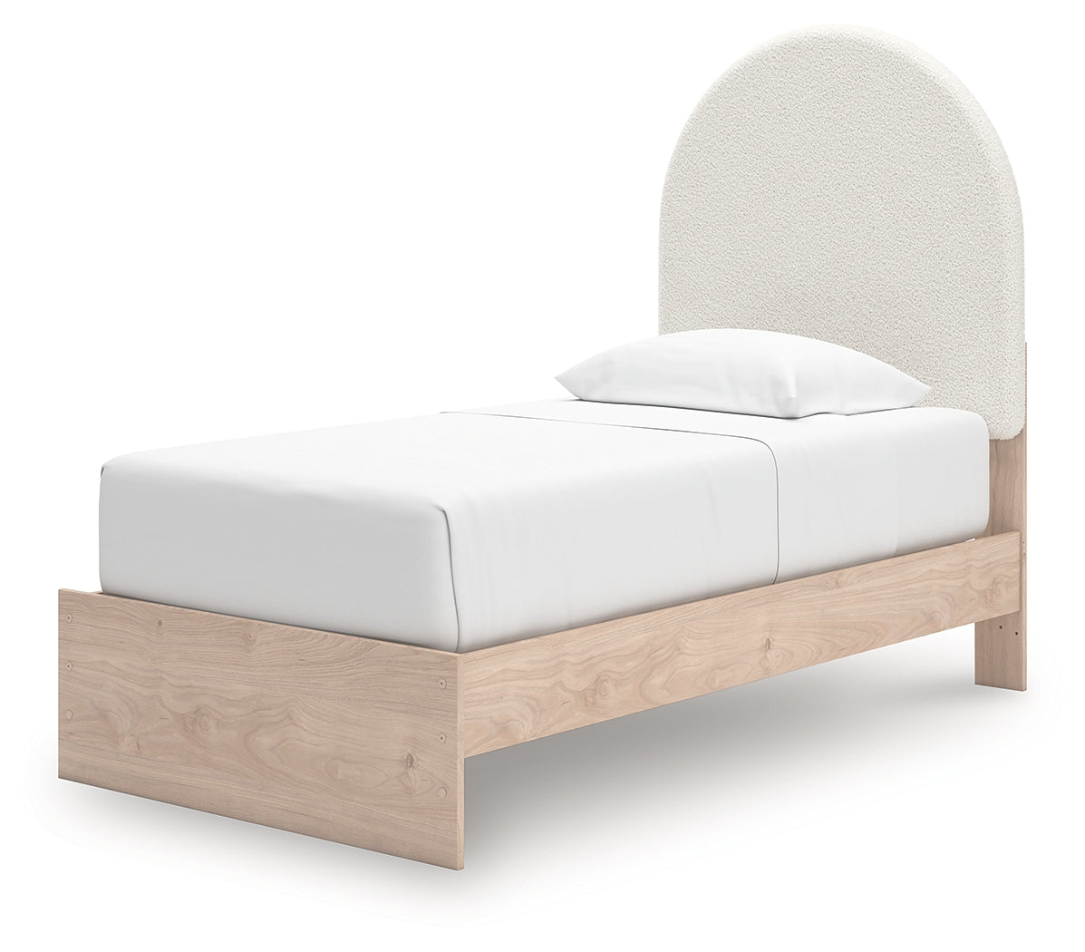 Arloster Tan/White Twin Upholstered Panel Bed - PCB1566B2