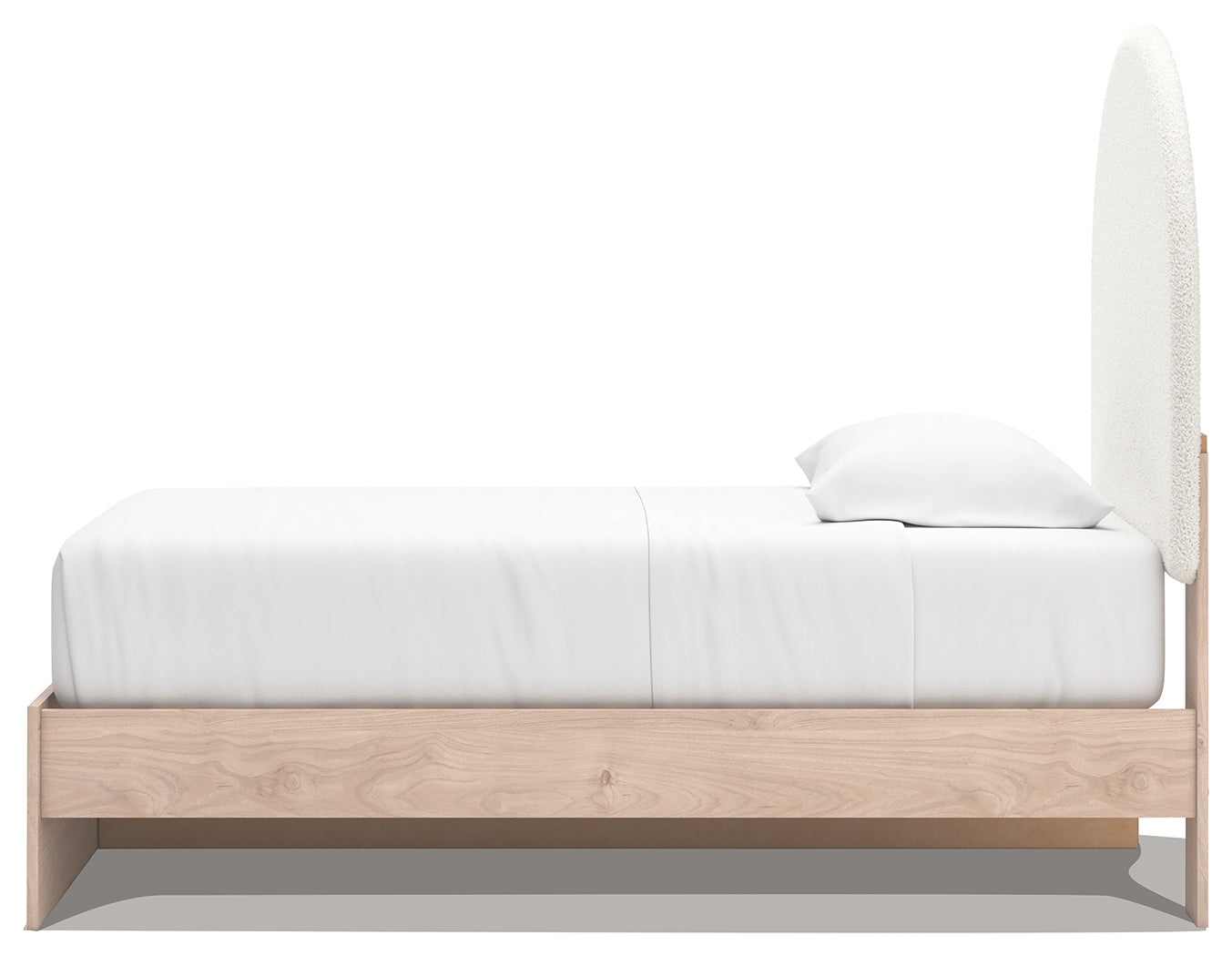 Arloster Tan/White Twin Upholstered Panel Bed with Storage - PCB1566B4