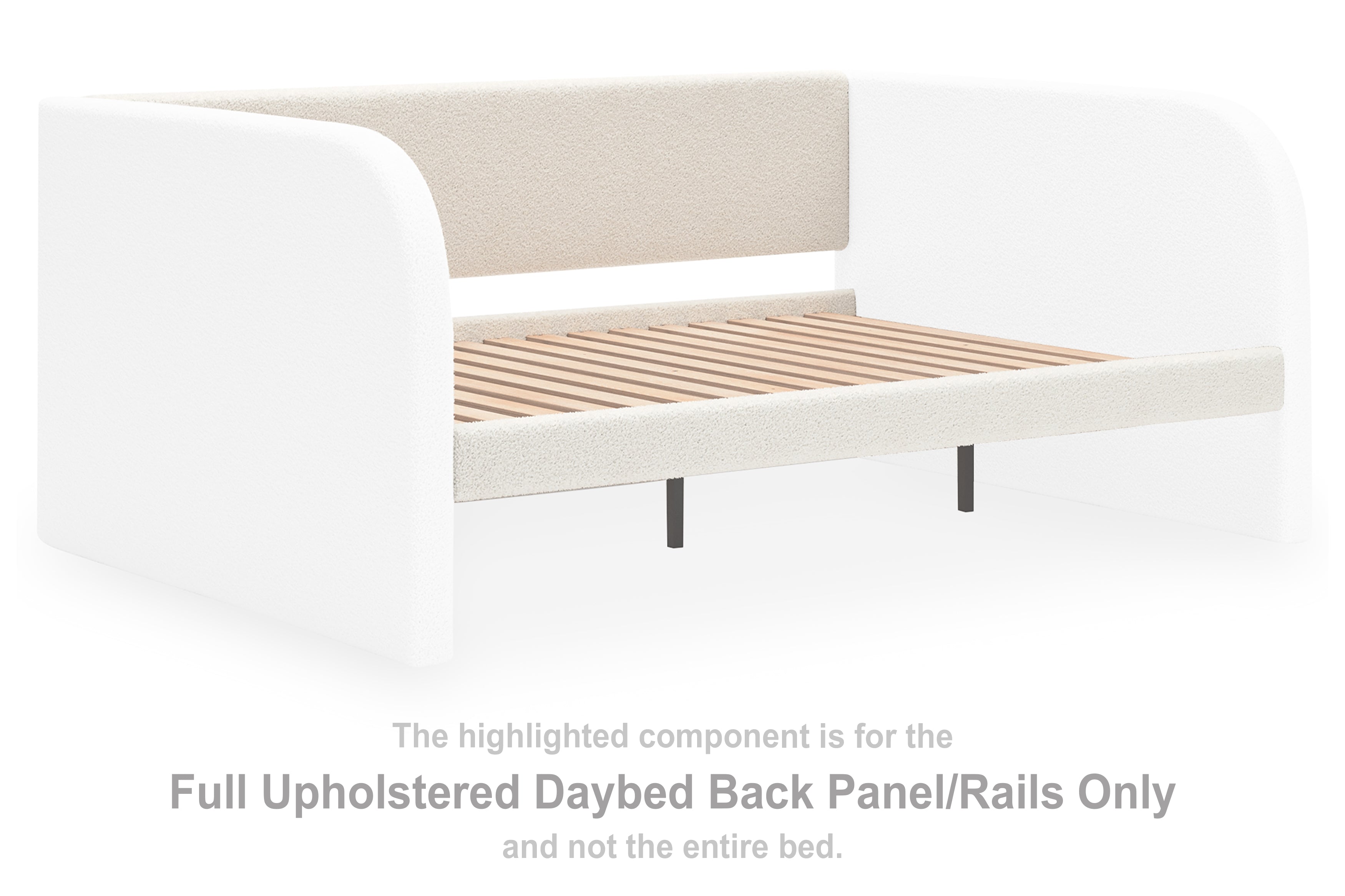 Arloster White Full Upholstered Daybed Panel/Rails/Slats - PCB1566-183