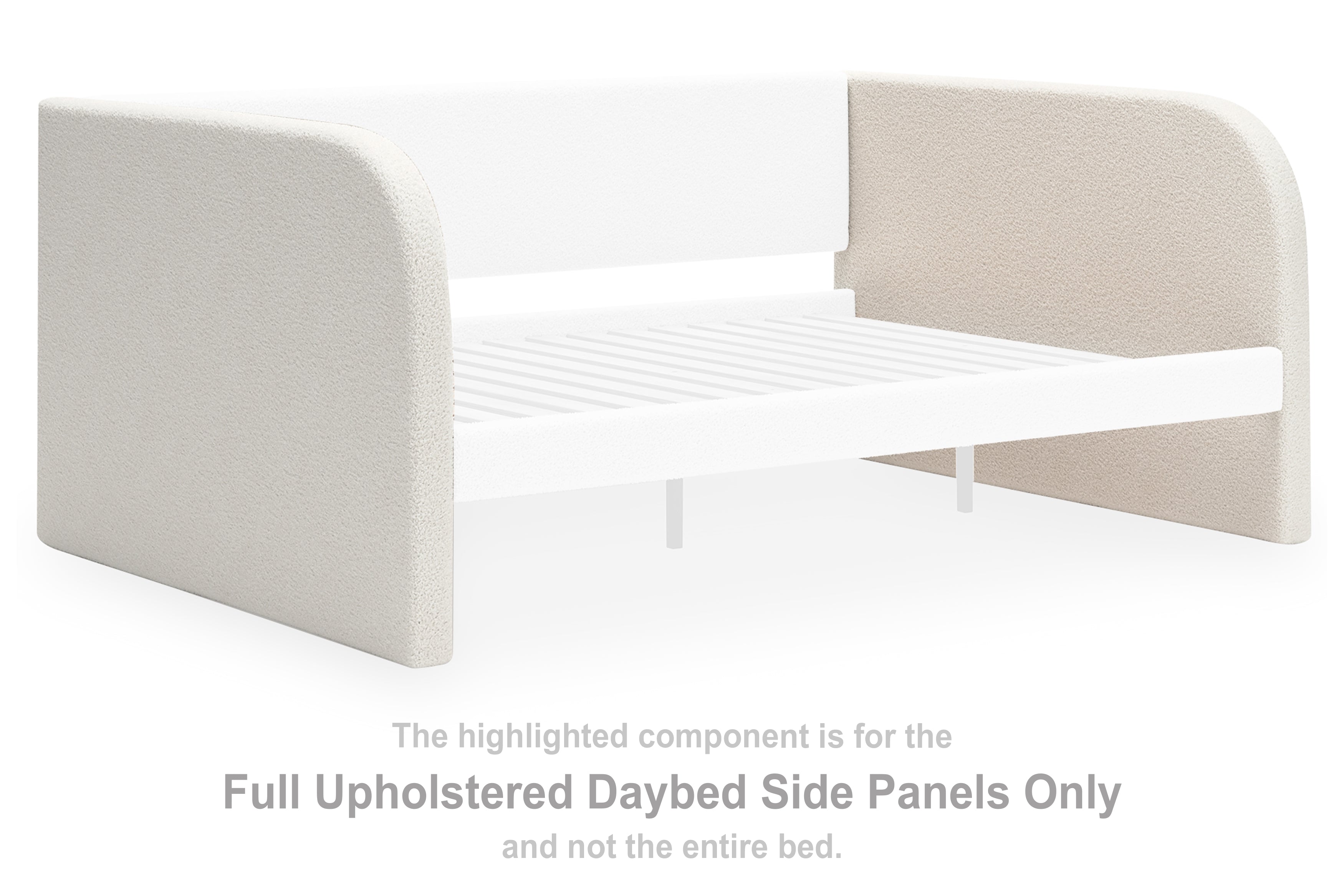 Arloster White Full Upholstered Daybed Side Panels - PCB1566-182