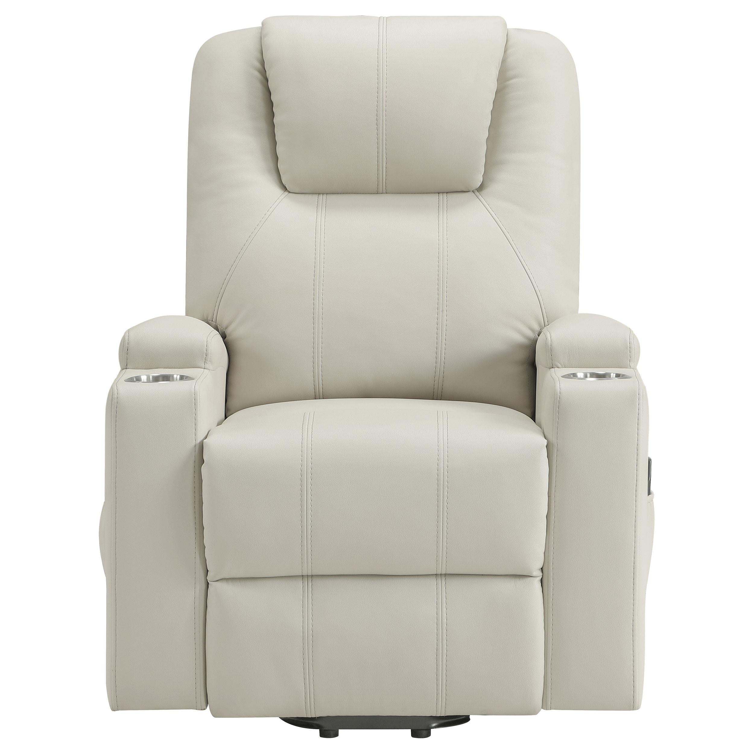 Armstrong Upholstered Power Lift Massage Recliner Ivory - 609477P