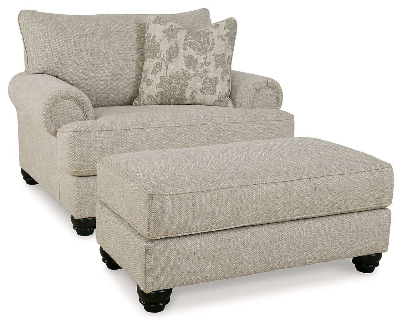 Asanti Chair and Ottoman in Fog - PKG012988