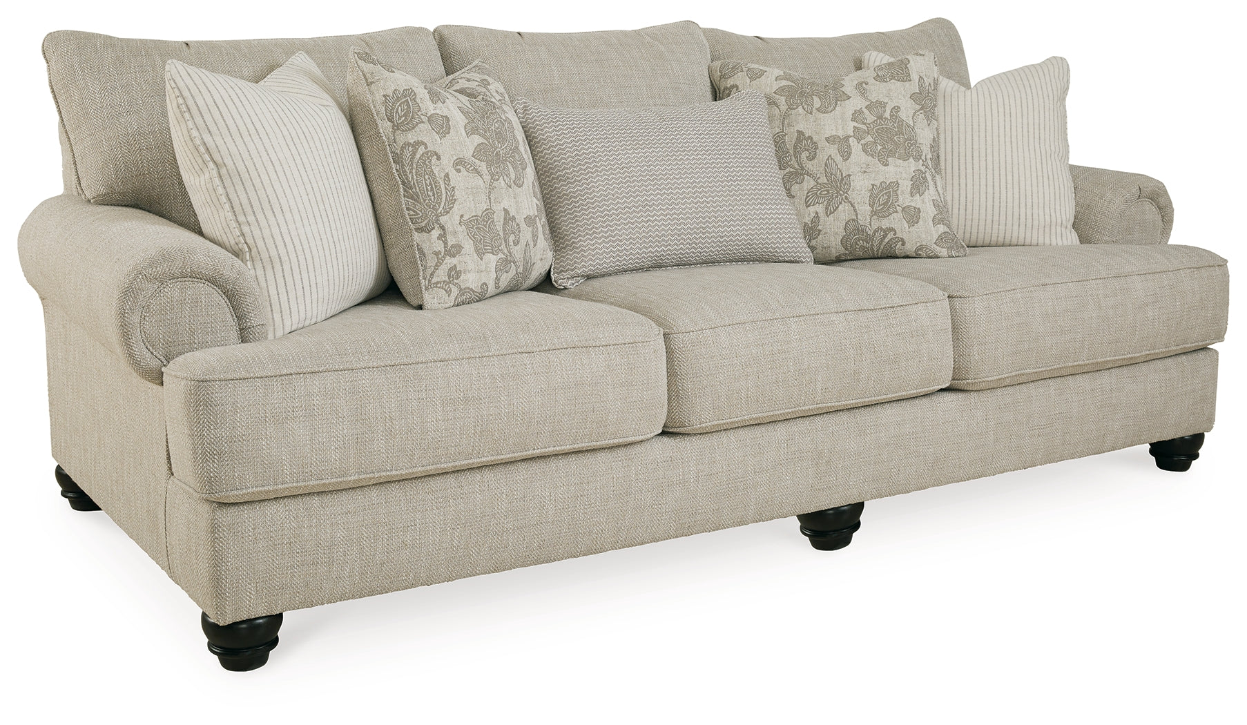 Asanti Sofa, Loveseat, Chair and Ottoman in Fog - PKG012990