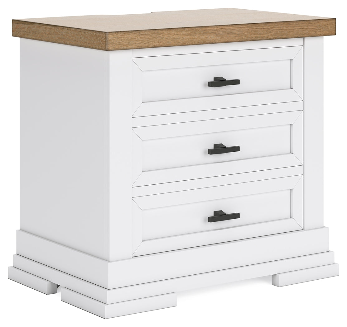 Ashbryn Queen Panel Storage Bed with Mirrored Dresser, Chest and Nightstand in White/Natural from Ashley - Luna Furniture