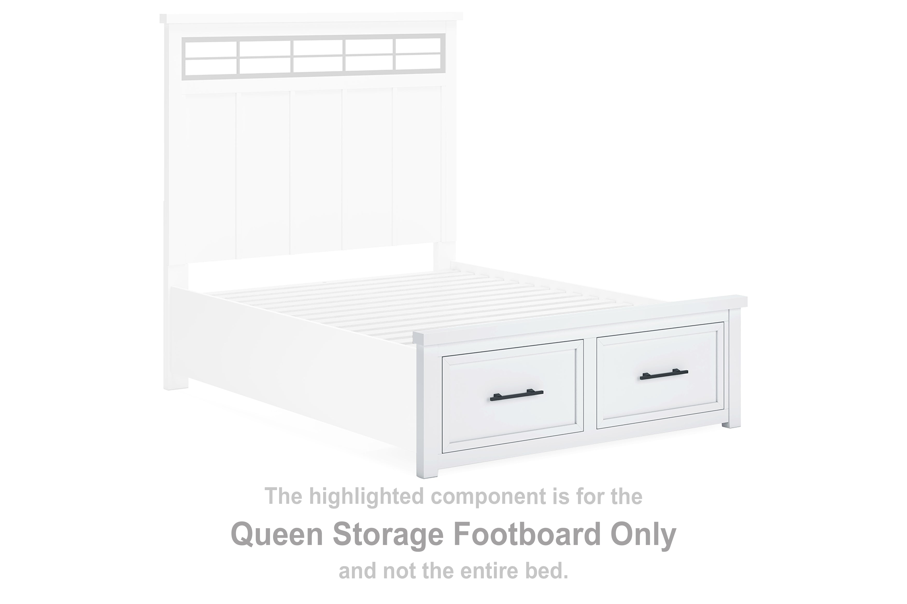 Ashbryn White/Natural Queen Storage Footboard - B844-54S