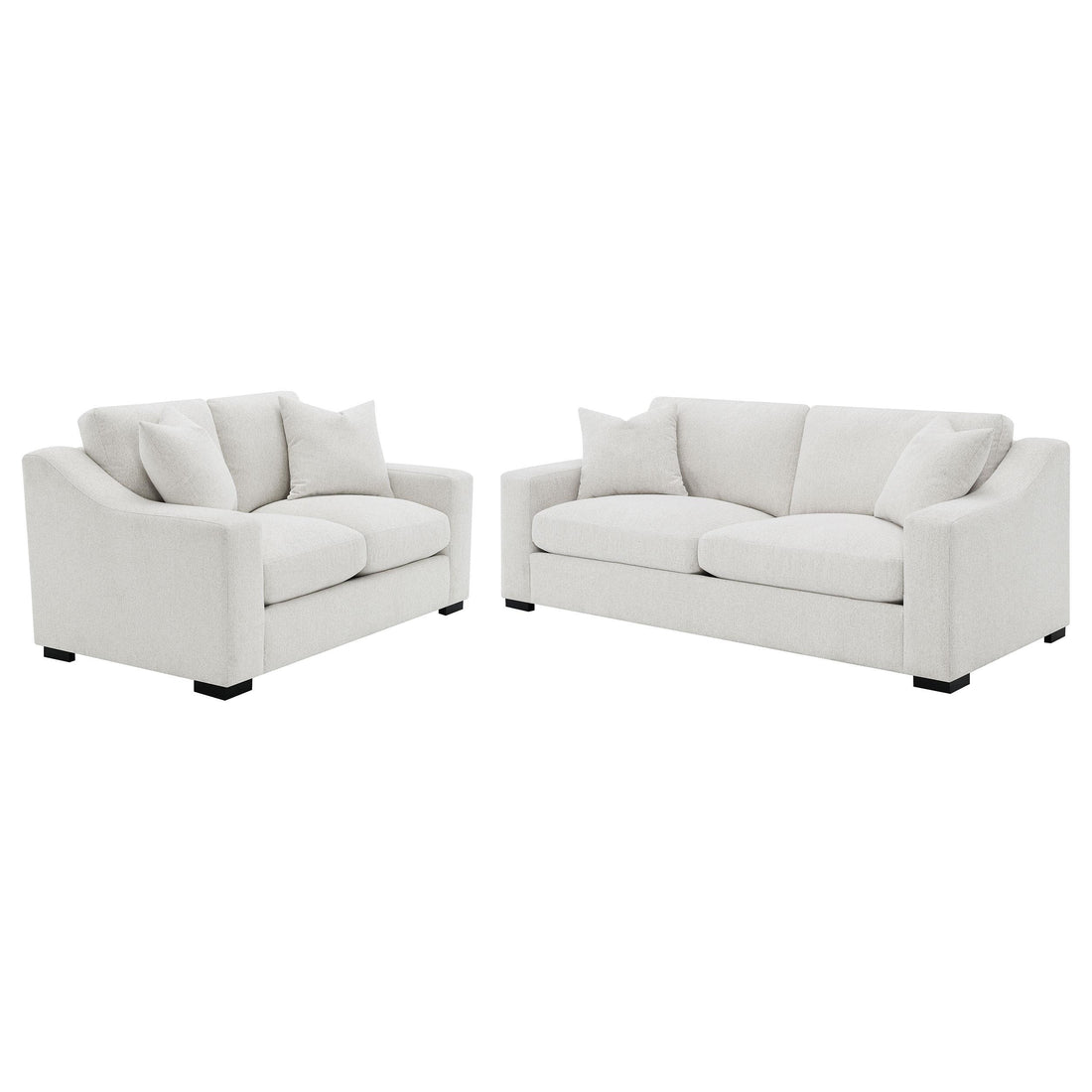 Ashlyn 2-piece Upholstered Track Arm Sofa Set Sand - 552091-S2