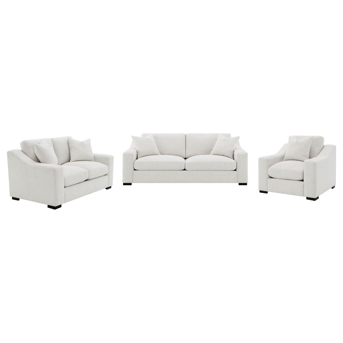 Ashlyn 3-piece Upholstered Track Arm Sofa Set Sand - 552091-S3