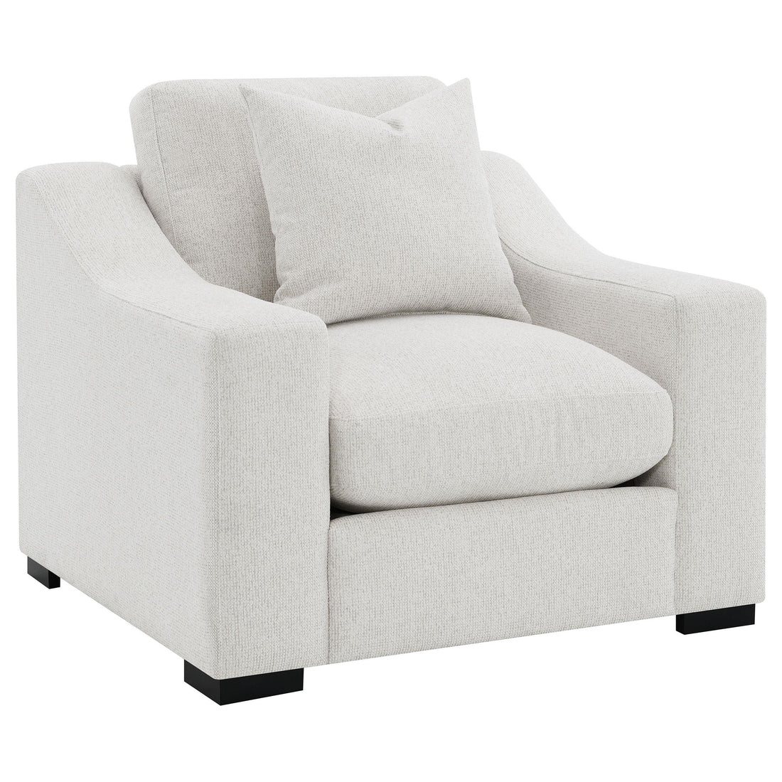 Ashlyn Fabric Upholstered Track Arm Accent Chair Sand - 552093