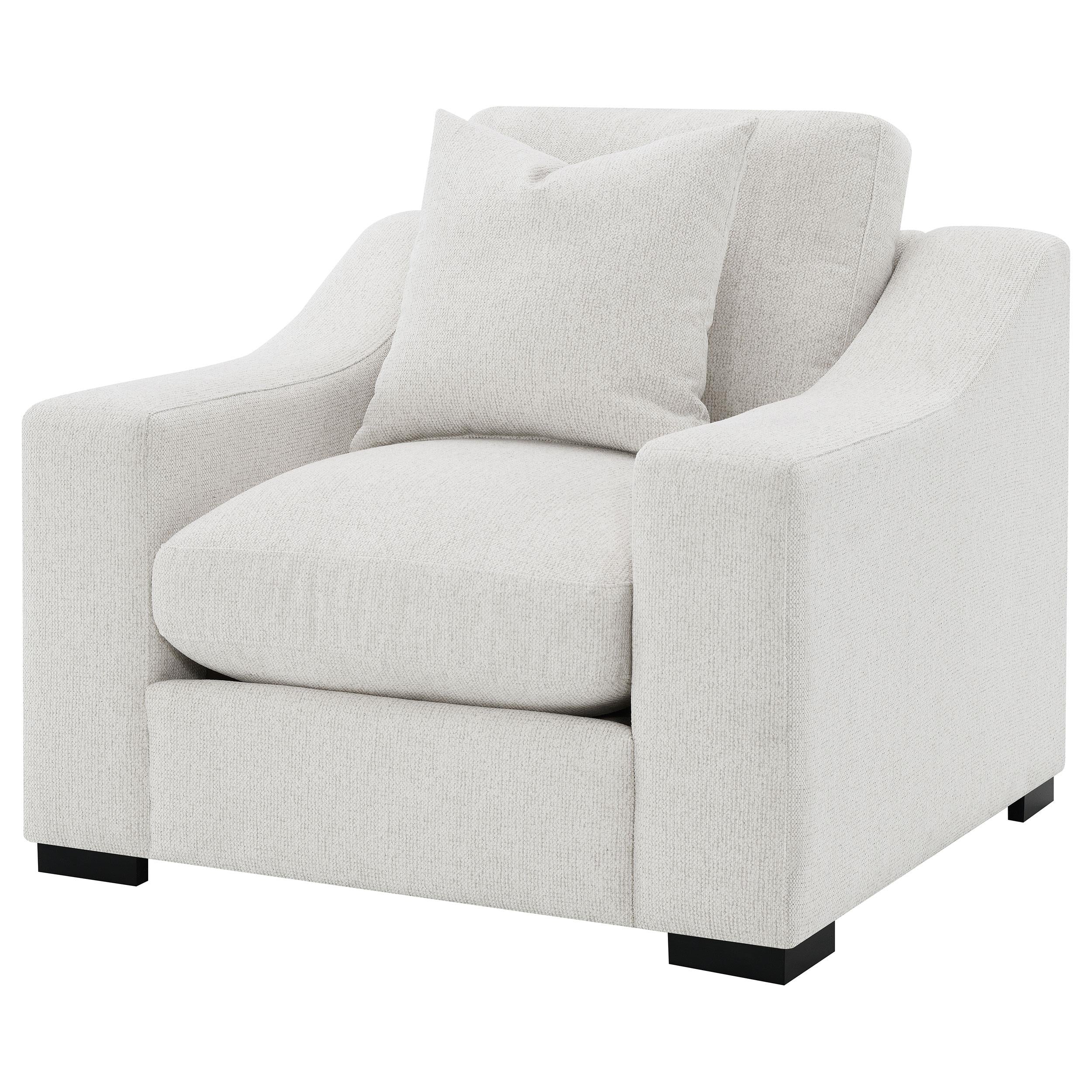 Ashlyn Fabric Upholstered Track Arm Accent Chair Sand - 552093