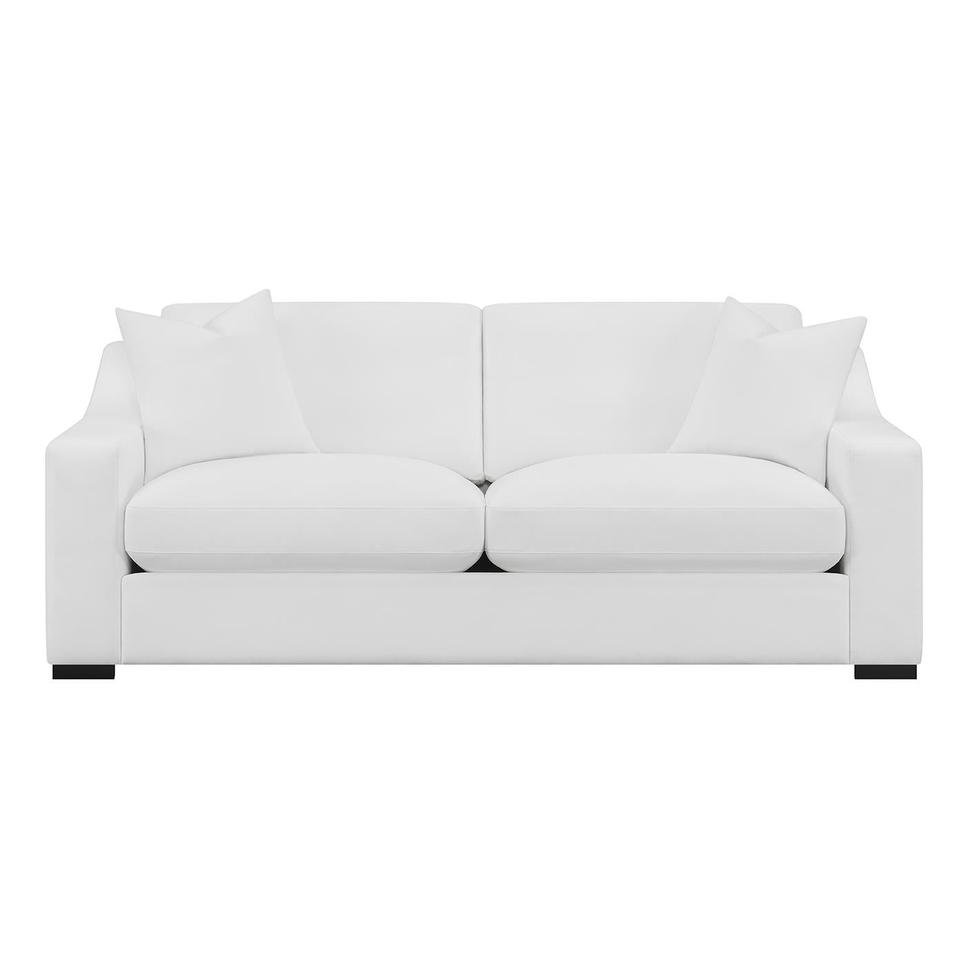 Ashlyn White Upholstered Sloped Arms Sofa from Coaster - Luna Furniture