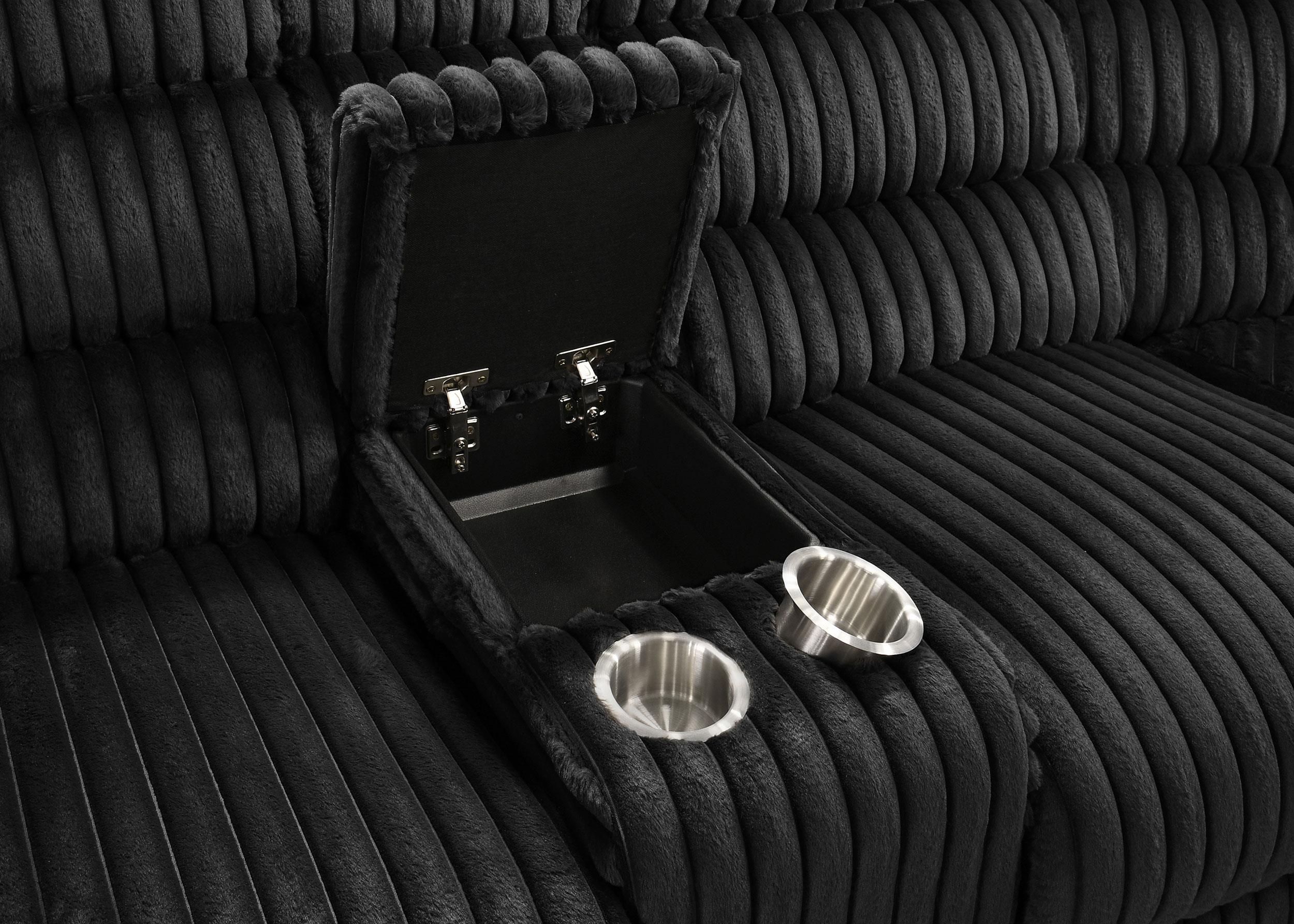 Atkinson Upholstered Reclining Sectional Sofa Black - 601520