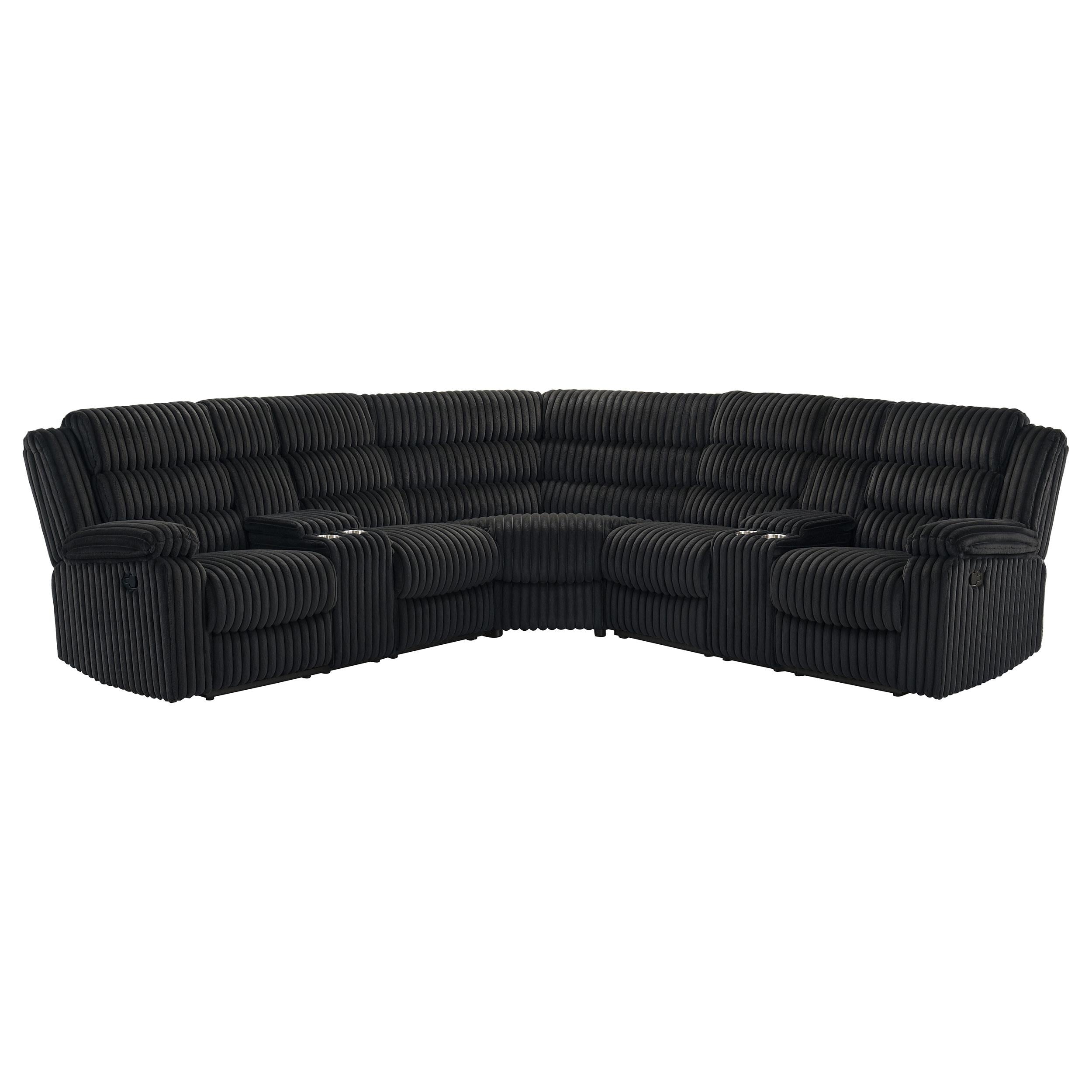 Atkinson Upholstered Reclining Sectional Sofa Black - 601520