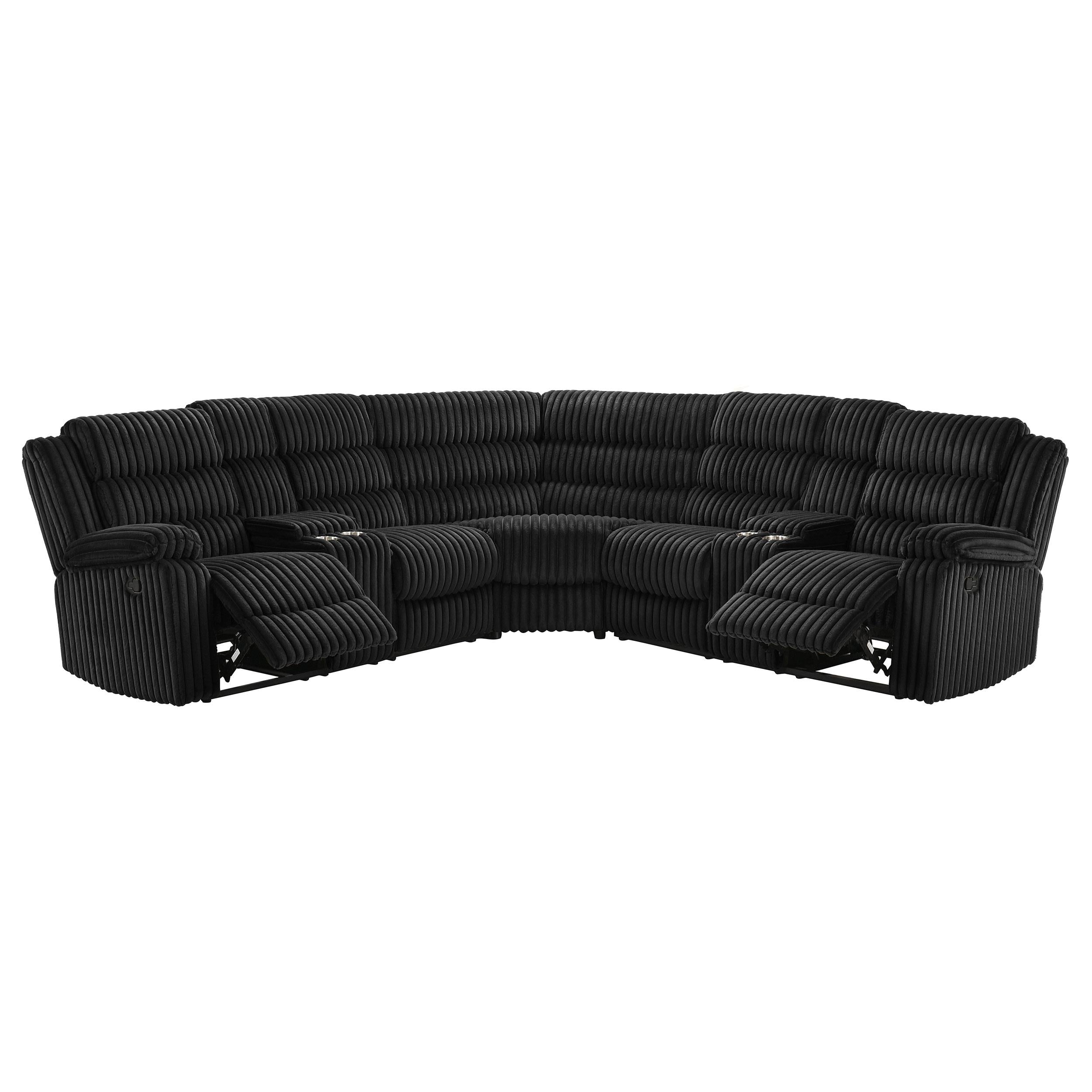 Atkinson Upholstered Reclining Sectional Sofa Black - 601520