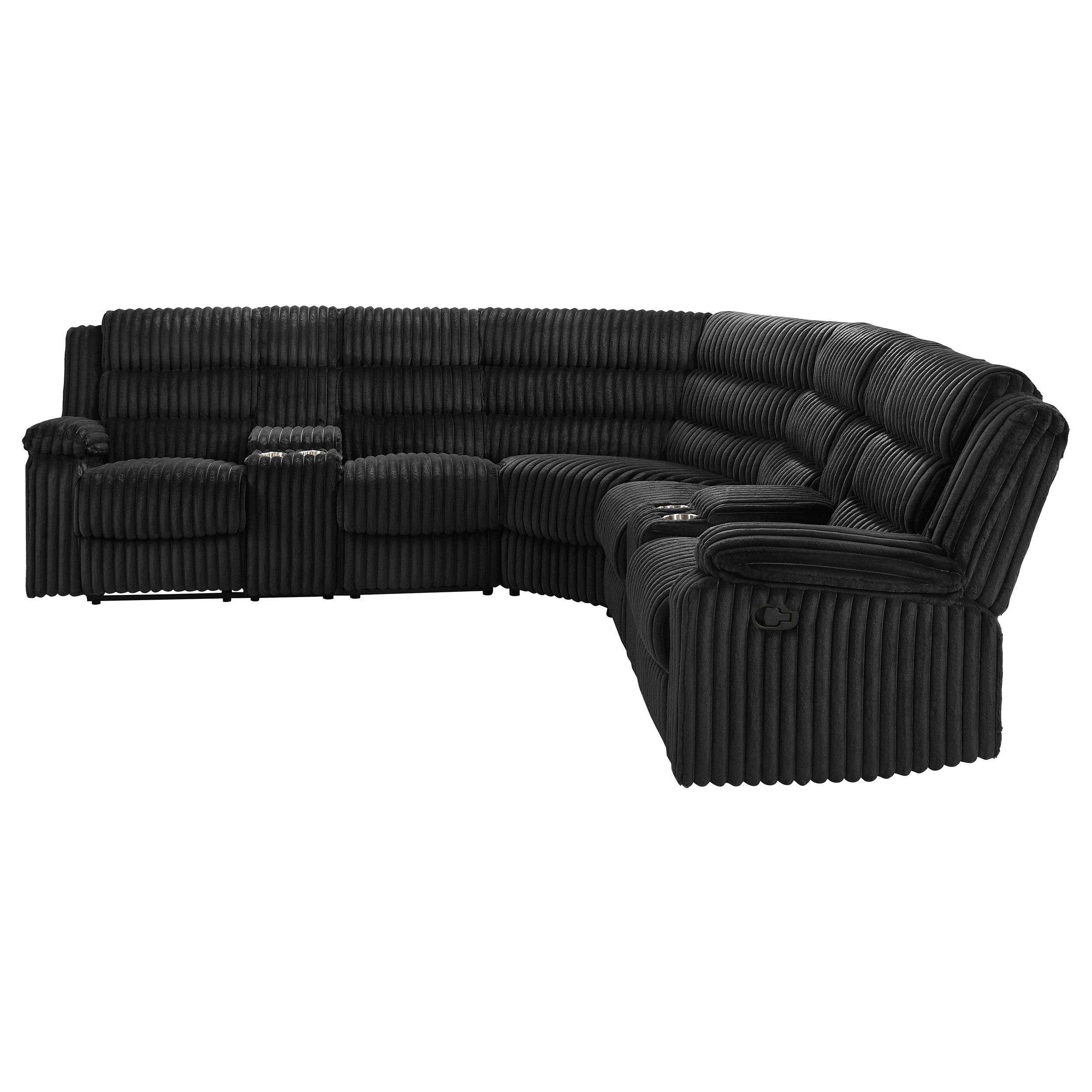 Atkinson Upholstered Reclining Sectional Sofa Black - 601520