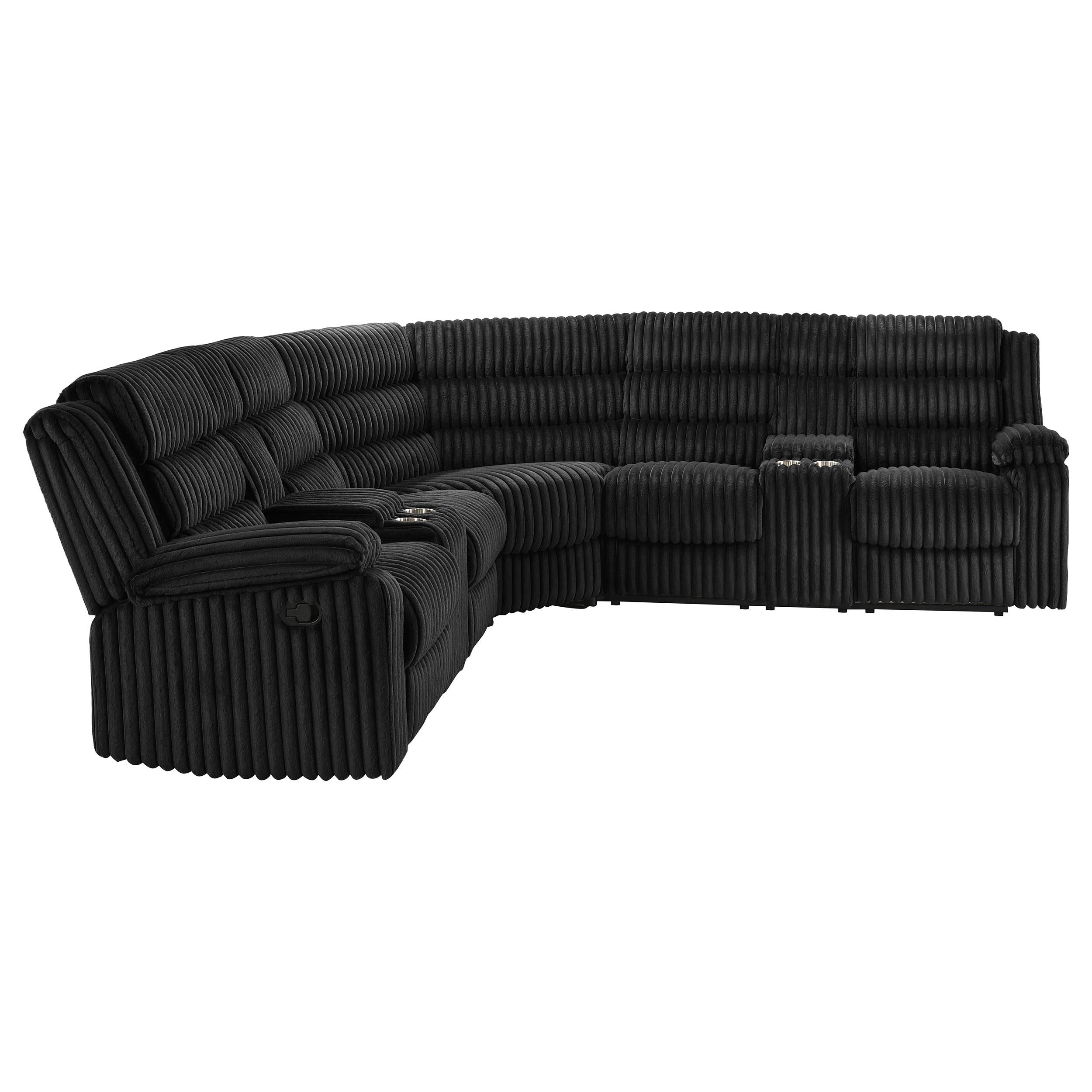 Atkinson Upholstered Reclining Sectional Sofa Black - 601520