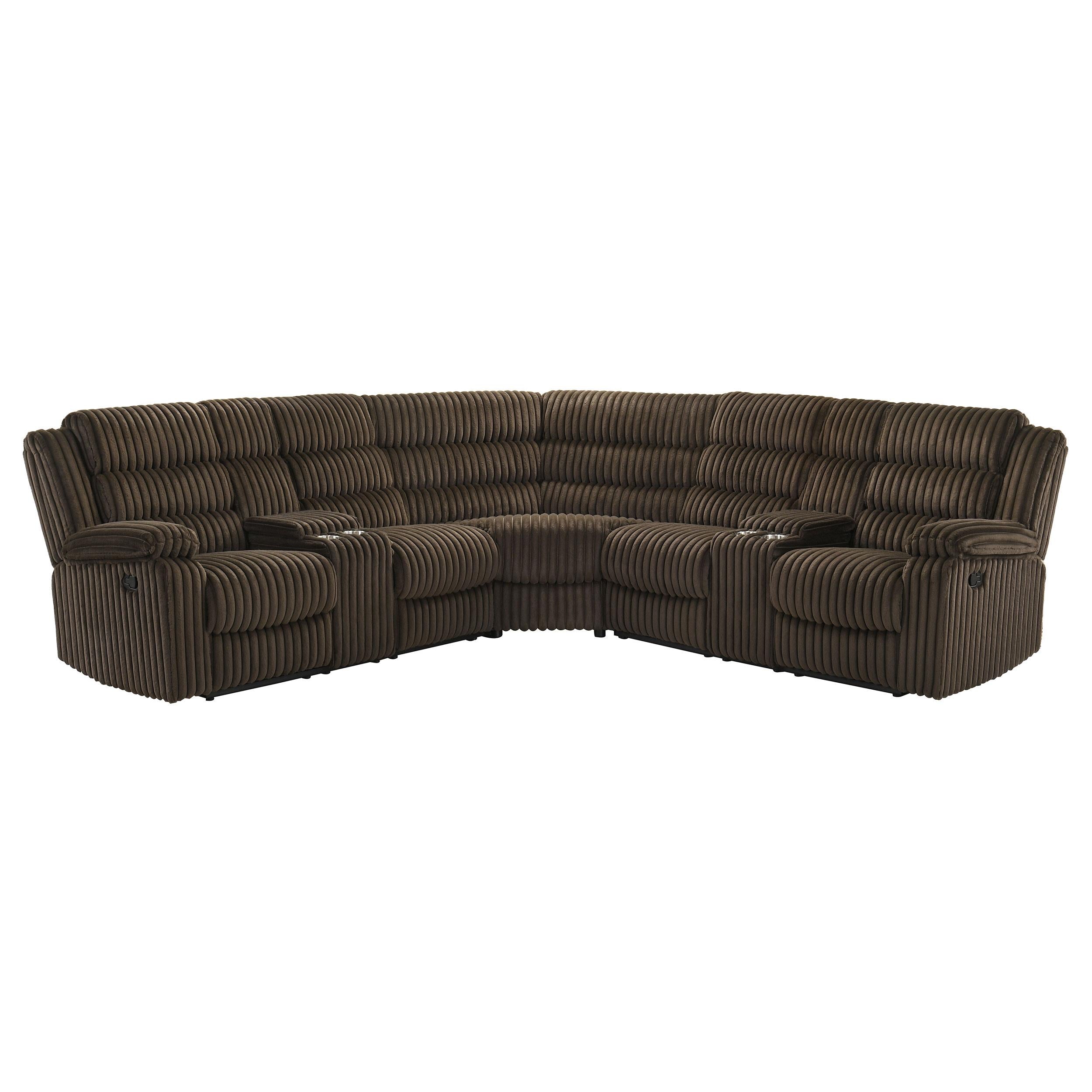 Atkinson Upholstered Reclining Sectional Sofa Chocolate - 601510