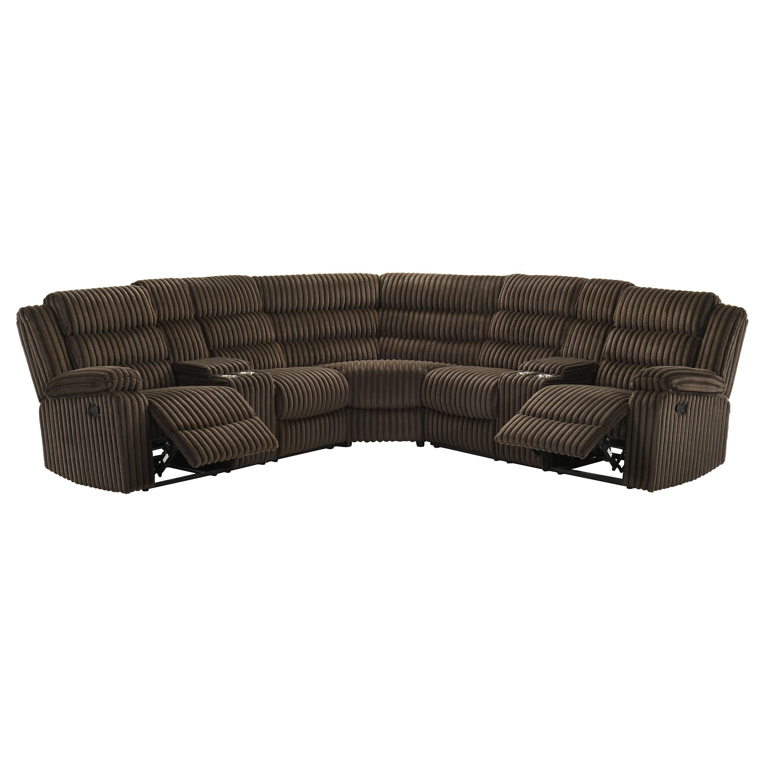 Atkinson Upholstered Reclining Sectional Sofa Chocolate - 601510