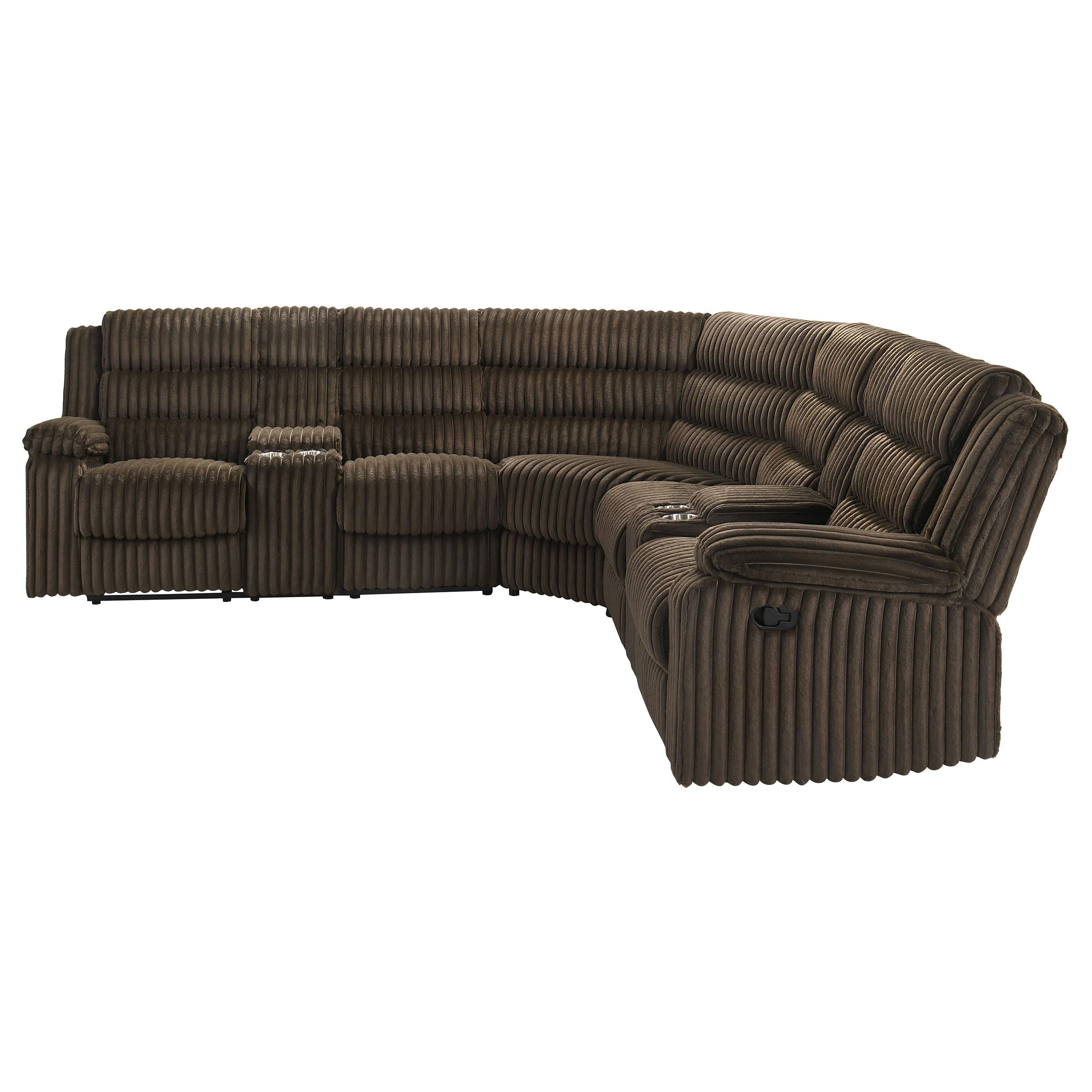 Atkinson Upholstered Reclining Sectional Sofa Chocolate - 601510