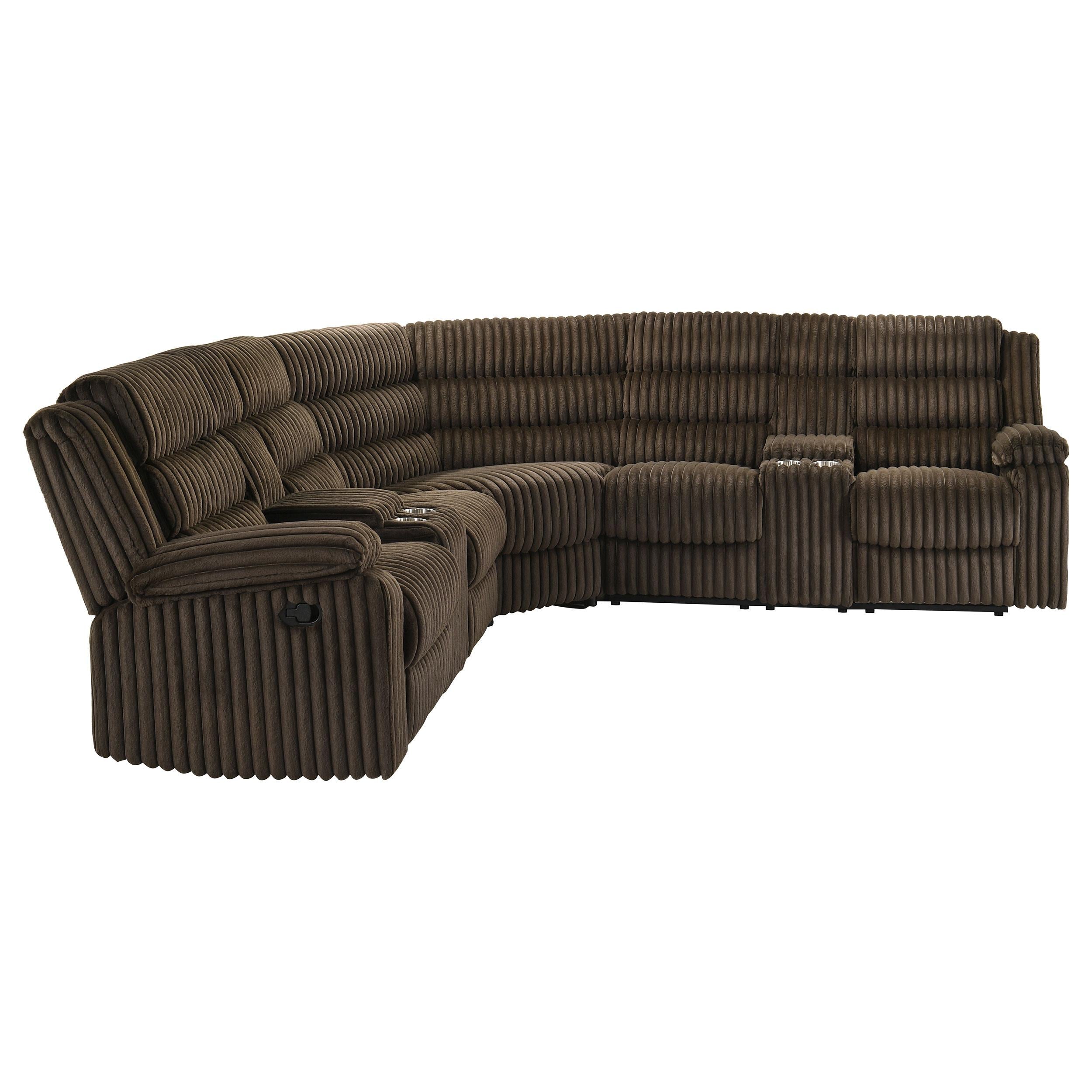 Atkinson Upholstered Reclining Sectional Sofa Chocolate - 601510