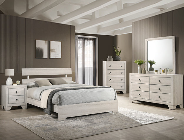 Atticus White Platform Bedroom Set - SET | B6982-Q-BED | B6982-2 | B6982-4 - Bien Home Furniture &amp; Electronics