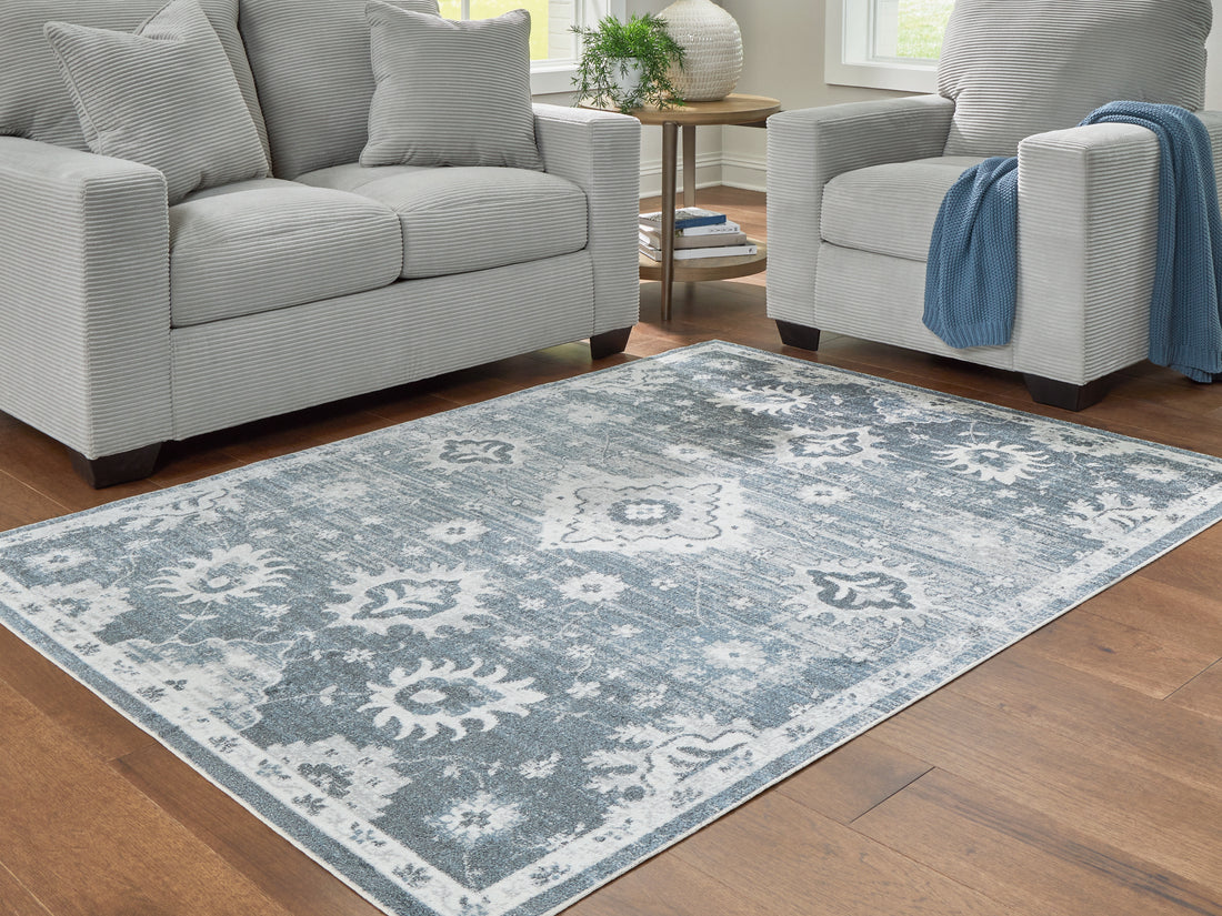 Avanworths Blue/Gray/Ivory Washable Medium Rug - R407792