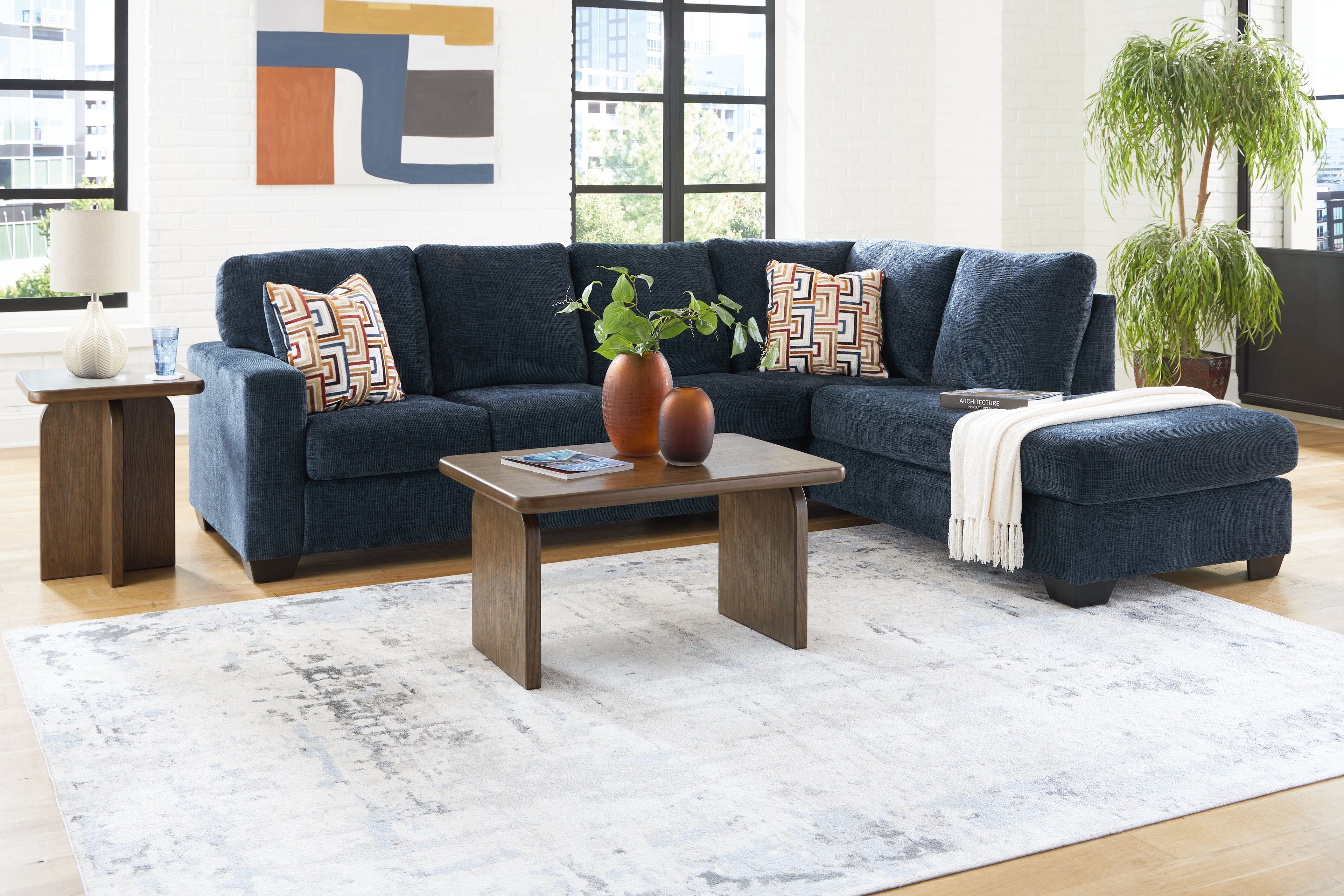 Aviemore Ink 2-Piece Sectional, Occasional Table Set and Lamp - 24303U1