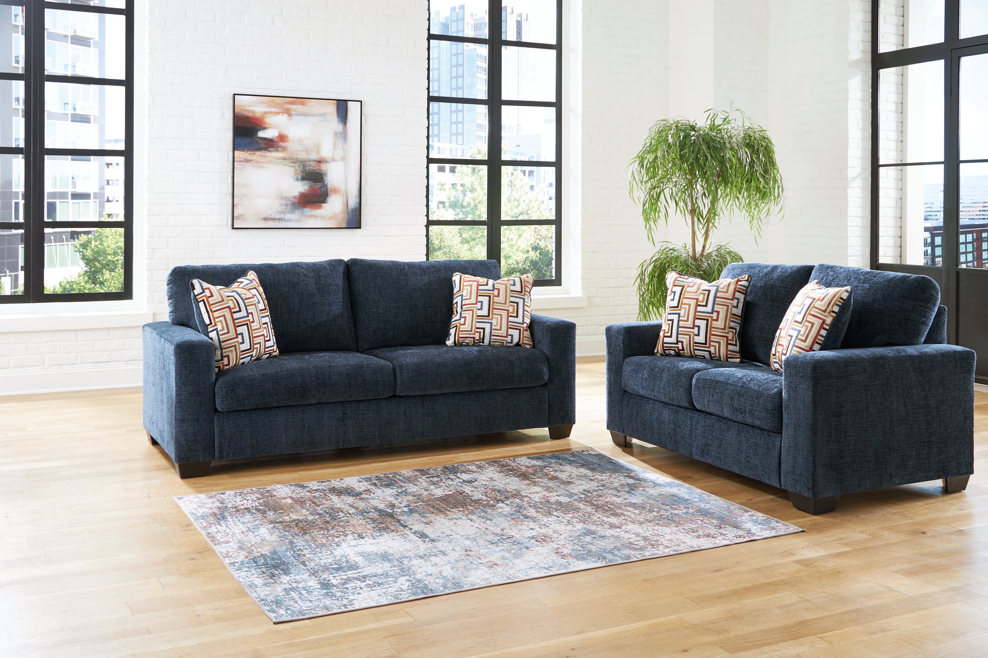 Aviemore Sofa and Loveseat in Ink from Ashley - Luna Furniture