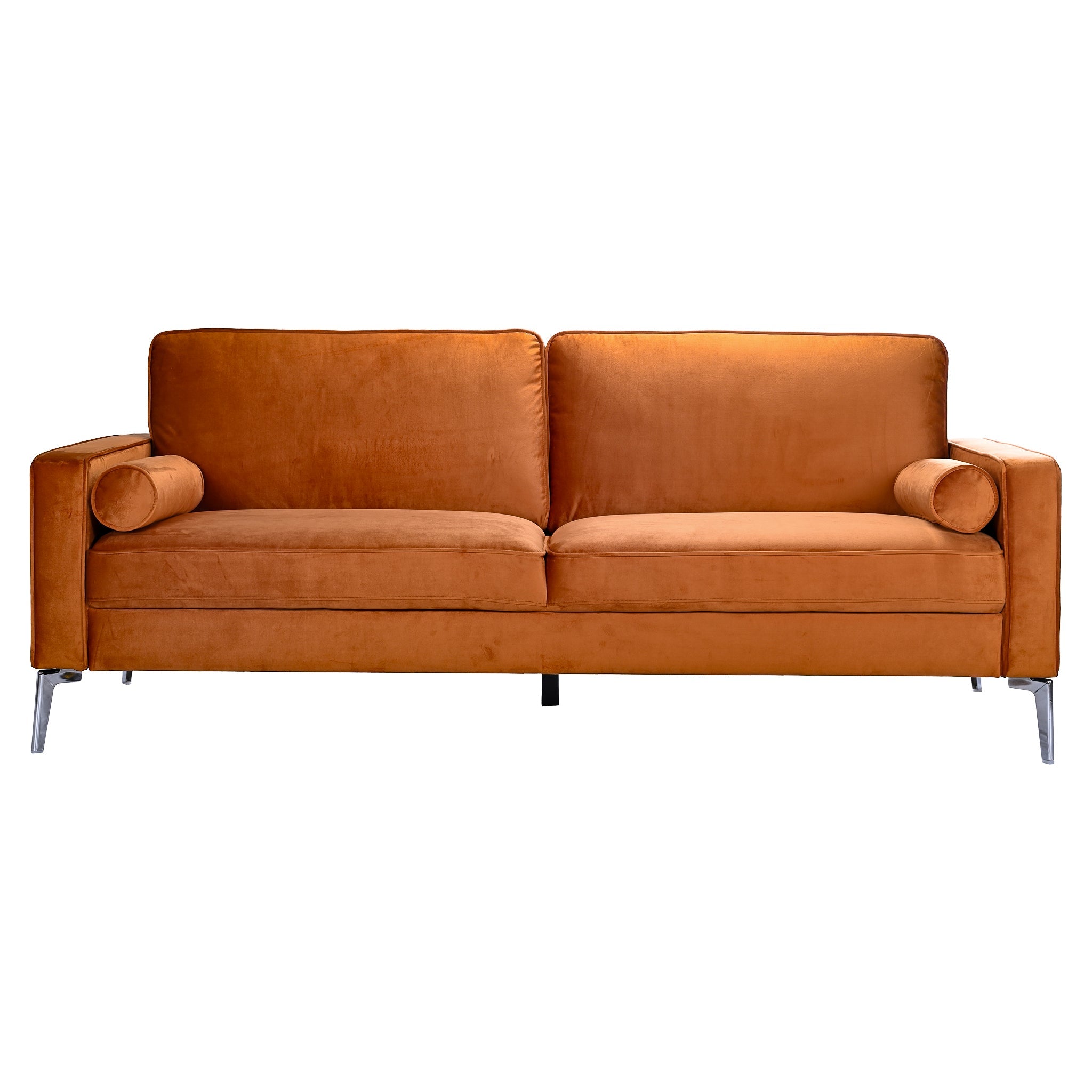 Axten Orange Velvet Sofa - SOF03604401