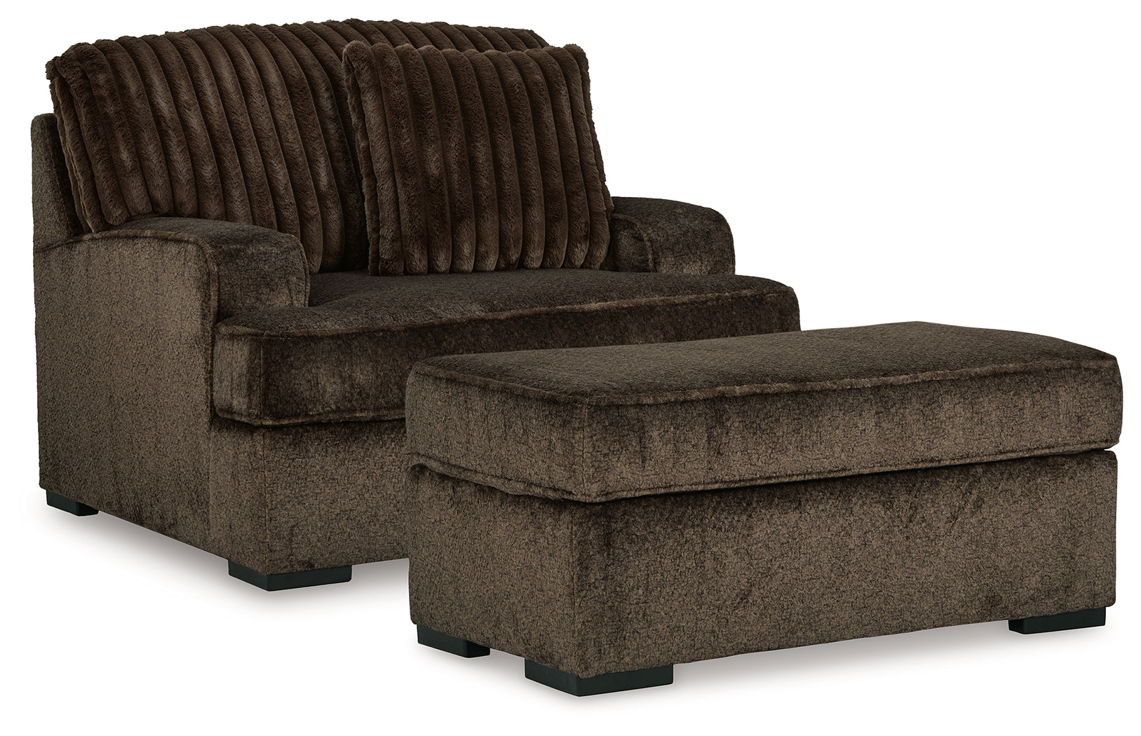 Aylesworth Chair and Ottoman in Chocolate - PKG019293