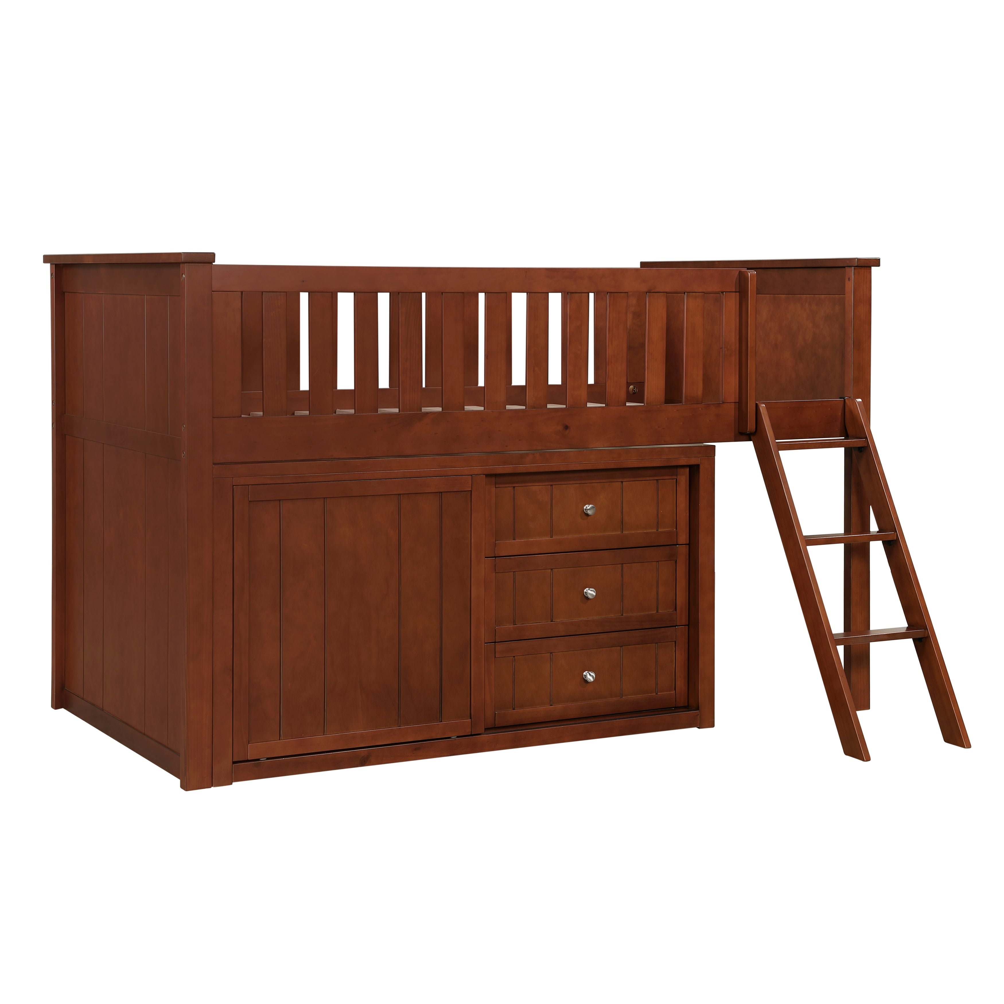 B2013LLDC-1*BCDR (5) Low Loft Bunk with Bookcase and Dresser - B2013LLDC-1*BCDR