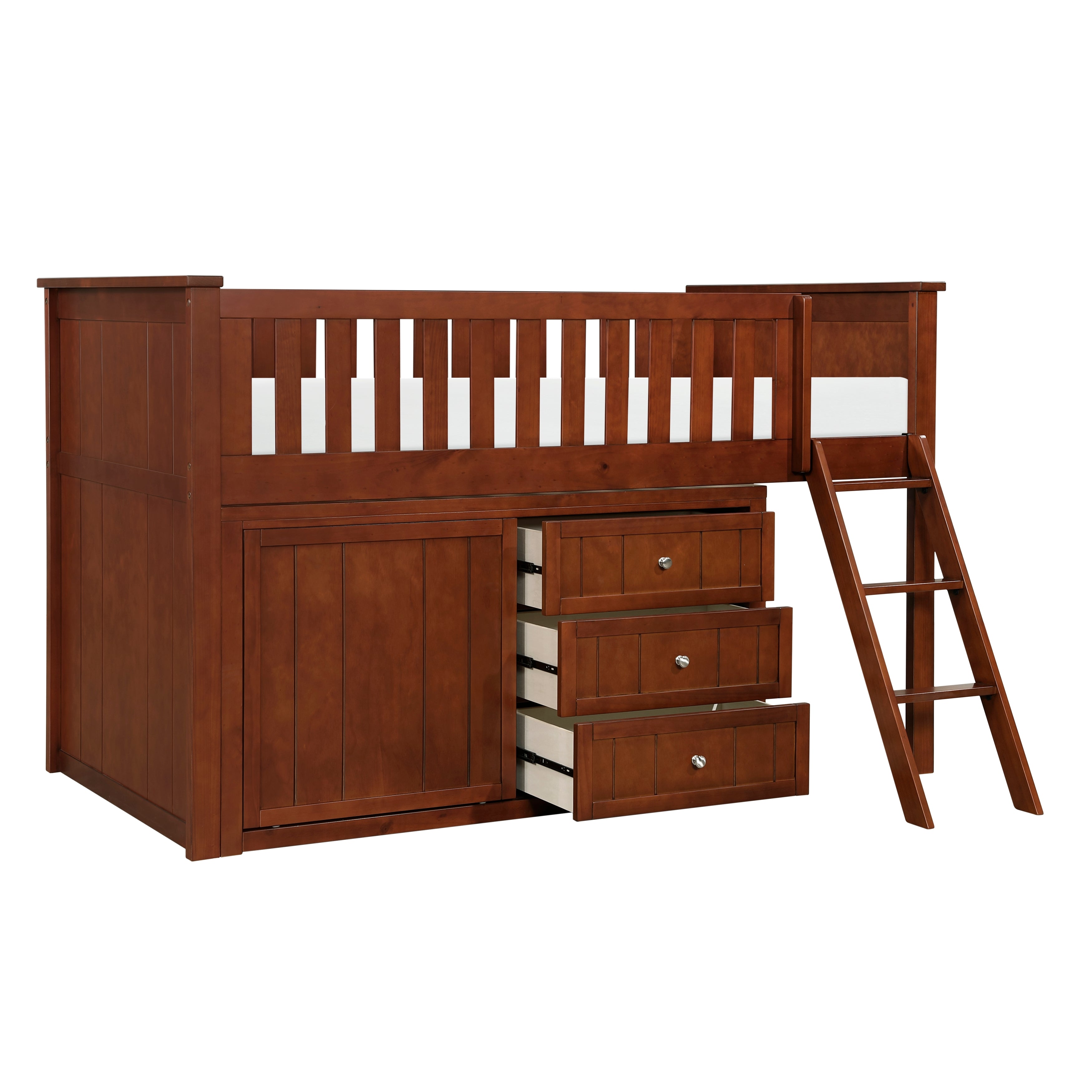 B2013LLDC-1*BCDR (5) Low Loft Bunk with Bookcase and Dresser - B2013LLDC-1*BCDR