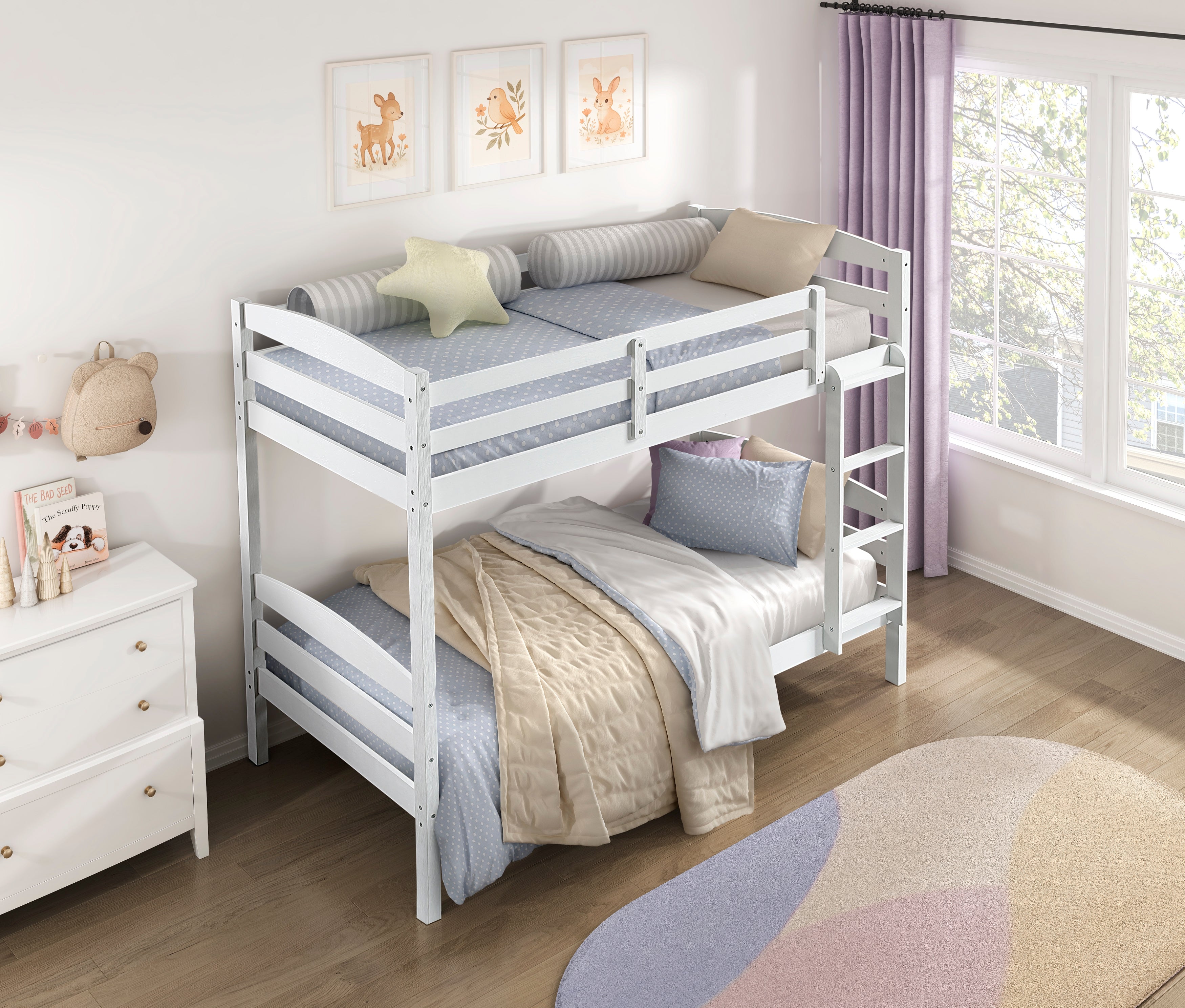 B2022WH-1 Twin/Twin Bunk Bed - B2022WH-1