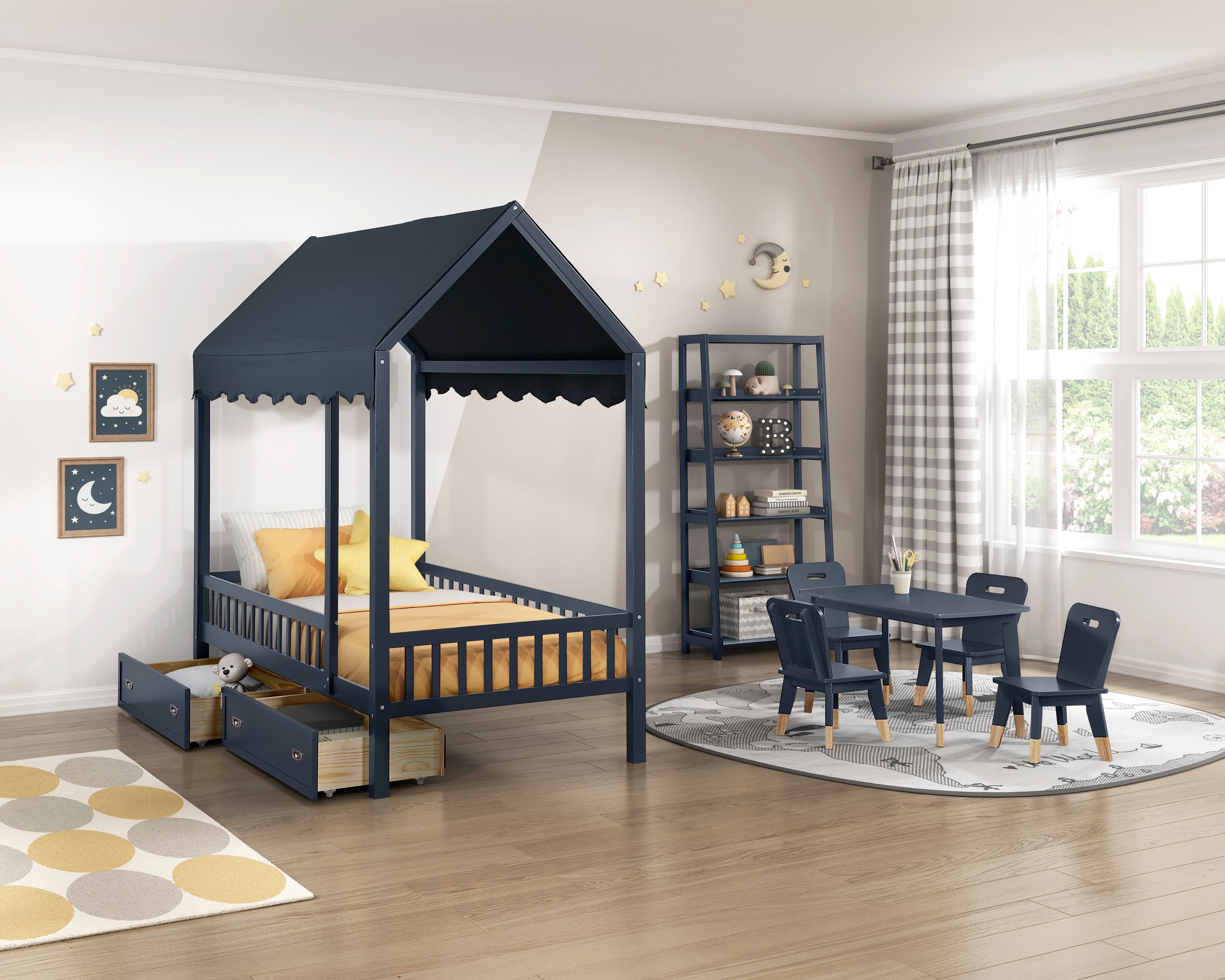 B2024BUCP-1 Twin Canopy Platform Bed - B2024BUCP-1