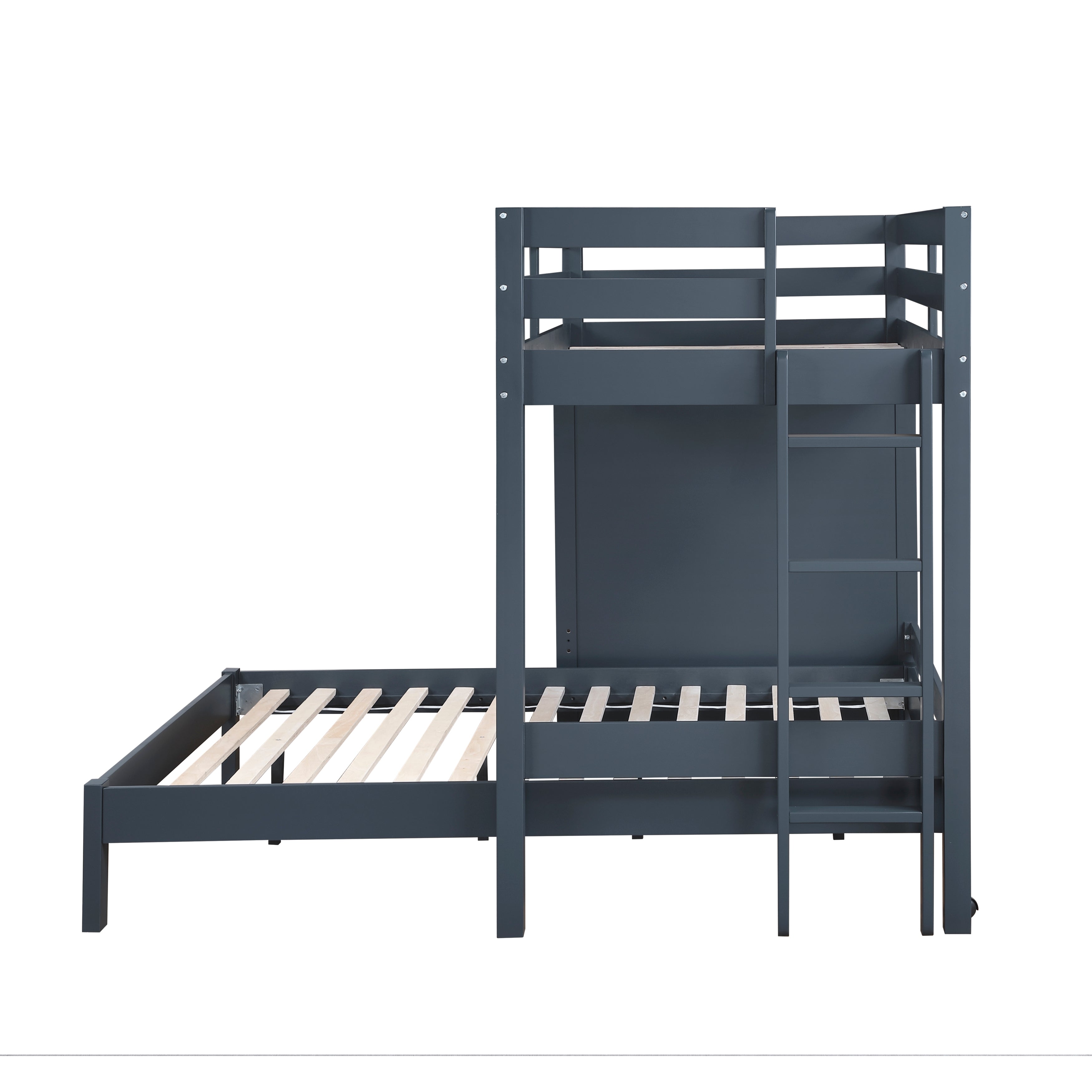 B2024BULTF-1* (6) Twin/Full Loft Bunk Bed with Chest and Hidden Desk - B2024BULTF-1*