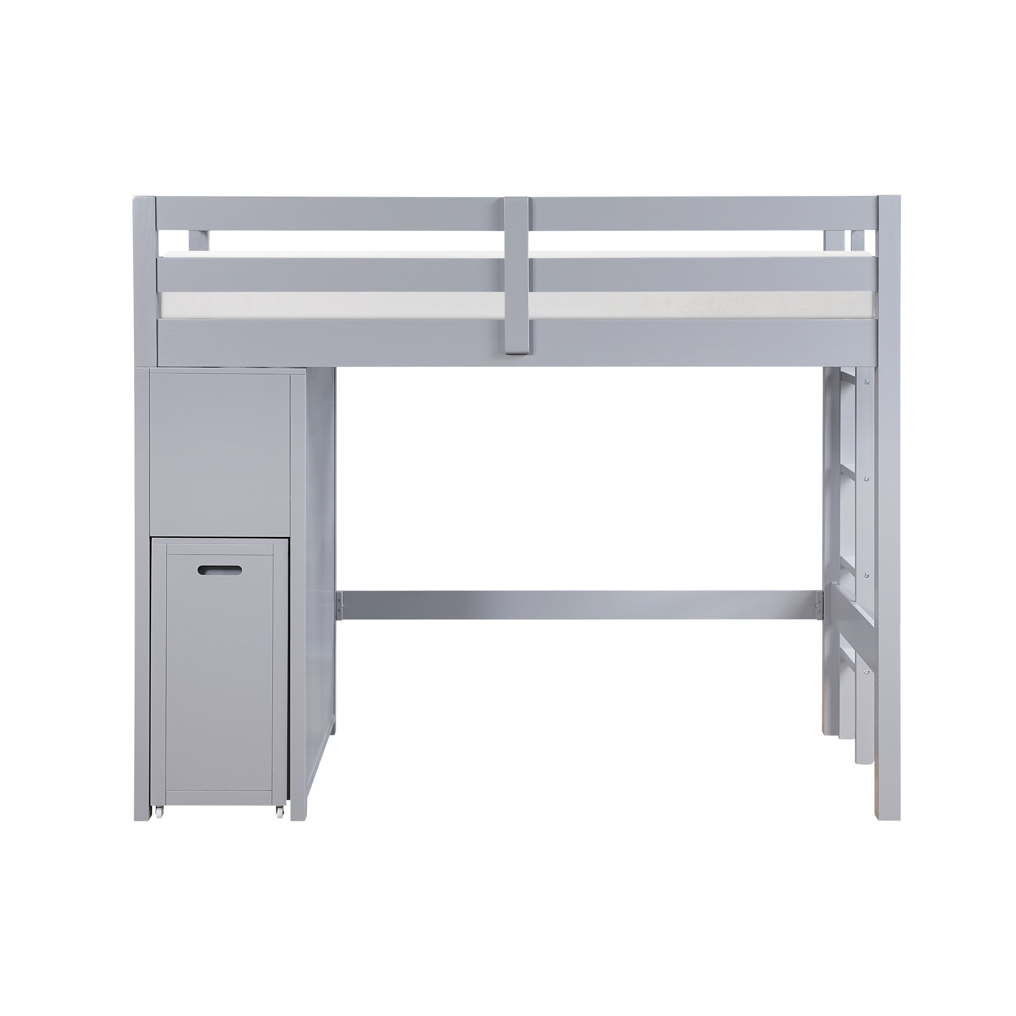 B2024GYLTF-1* (6) Twin/Full Loft Bunk Bed with Chest and Hidden Desk - B2024GYLTF-1*