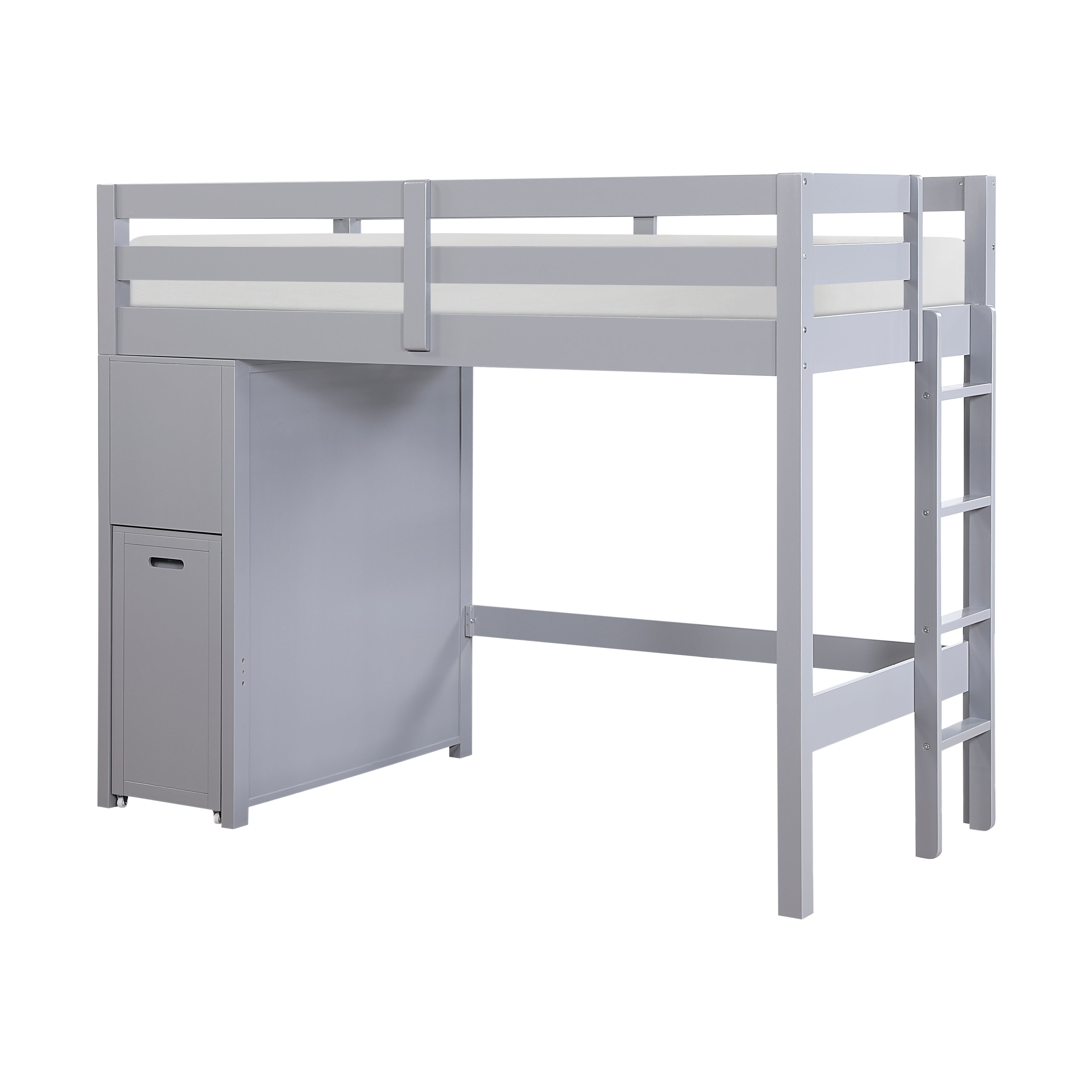 B2024GYLTF-1* (6) Twin/Full Loft Bunk Bed with Chest and Hidden Desk - B2024GYLTF-1*