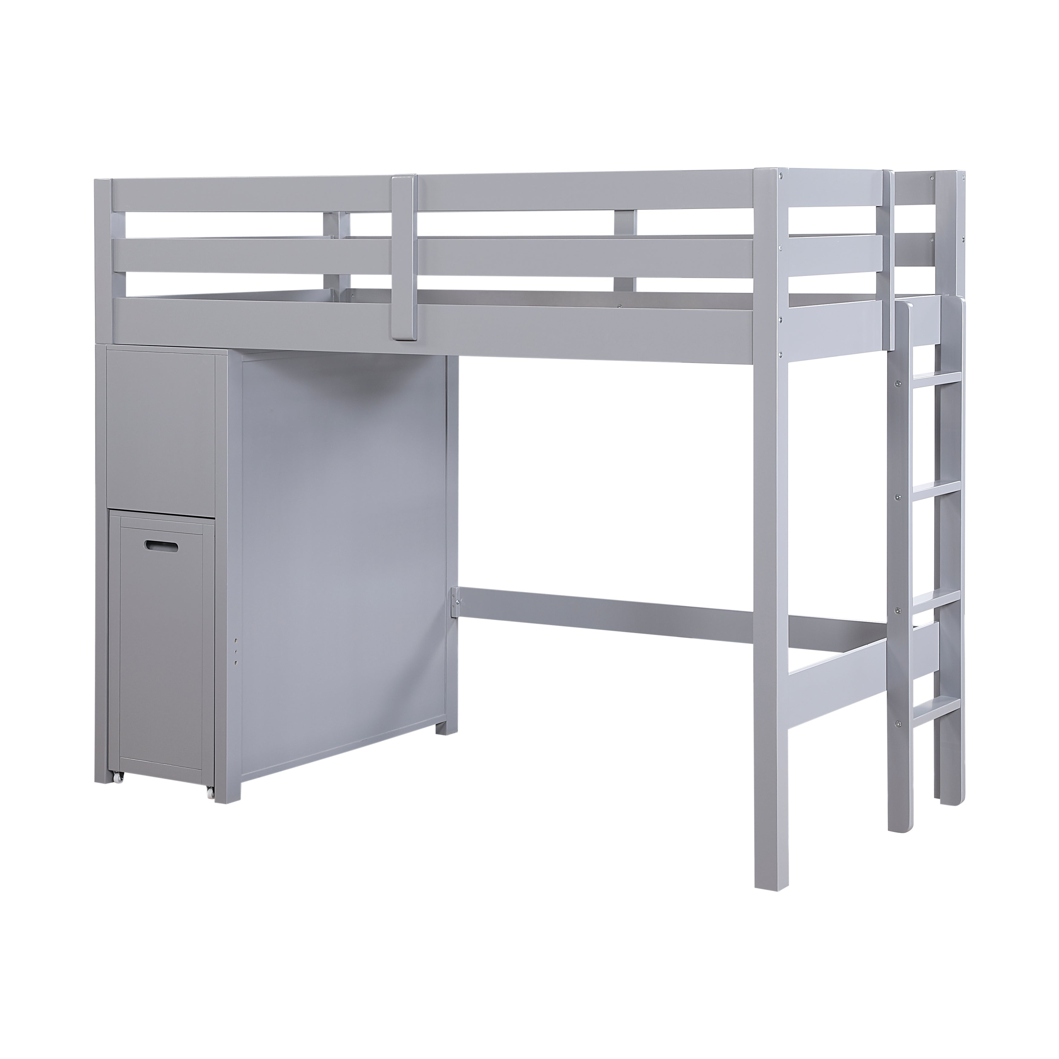B2024GYLTF-1* (6) Twin/Full Loft Bunk Bed with Chest and Hidden Desk - B2024GYLTF-1*