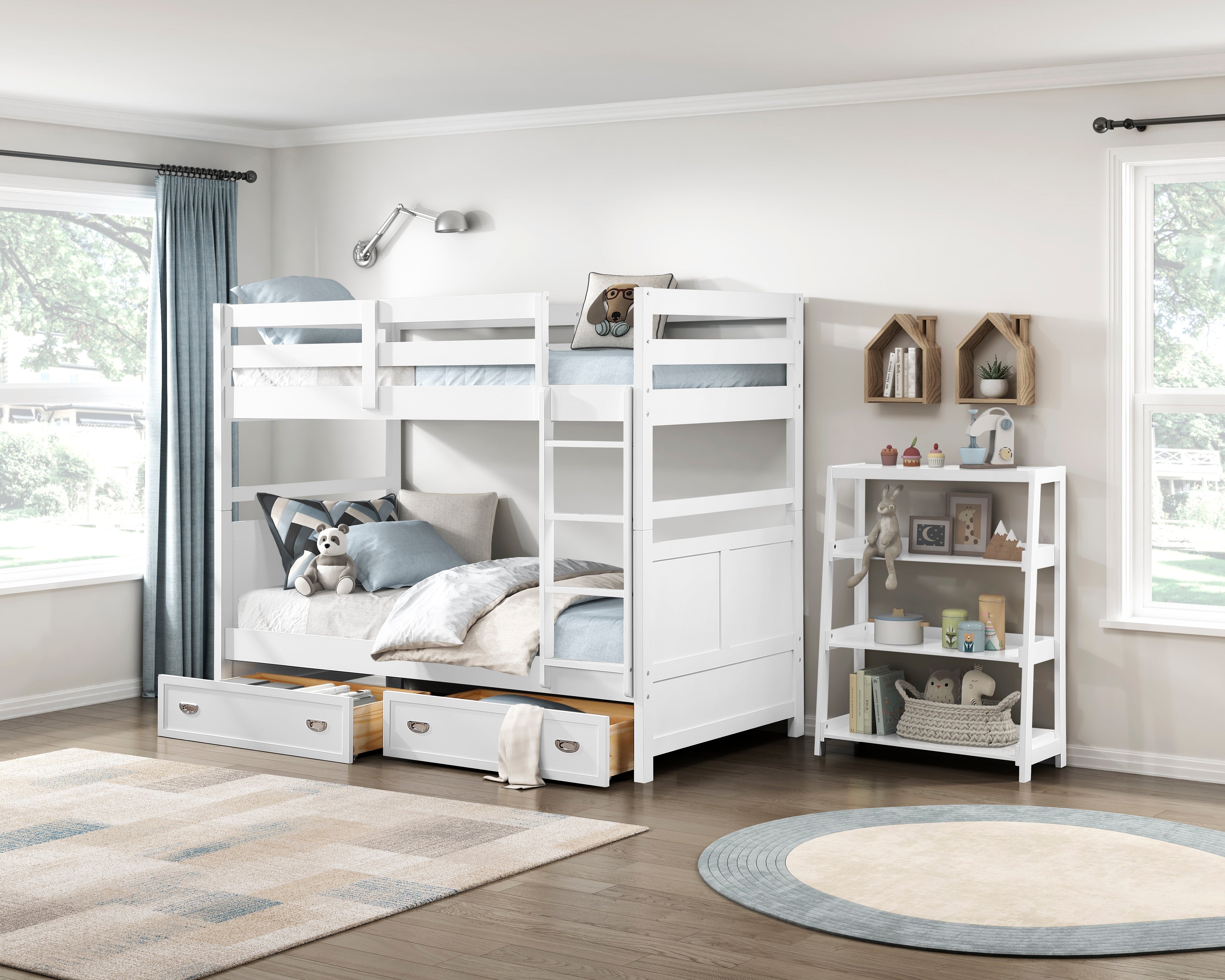 B2024WH-1* (3) Twin/Twin Bunk Bed - B2024WH-1*