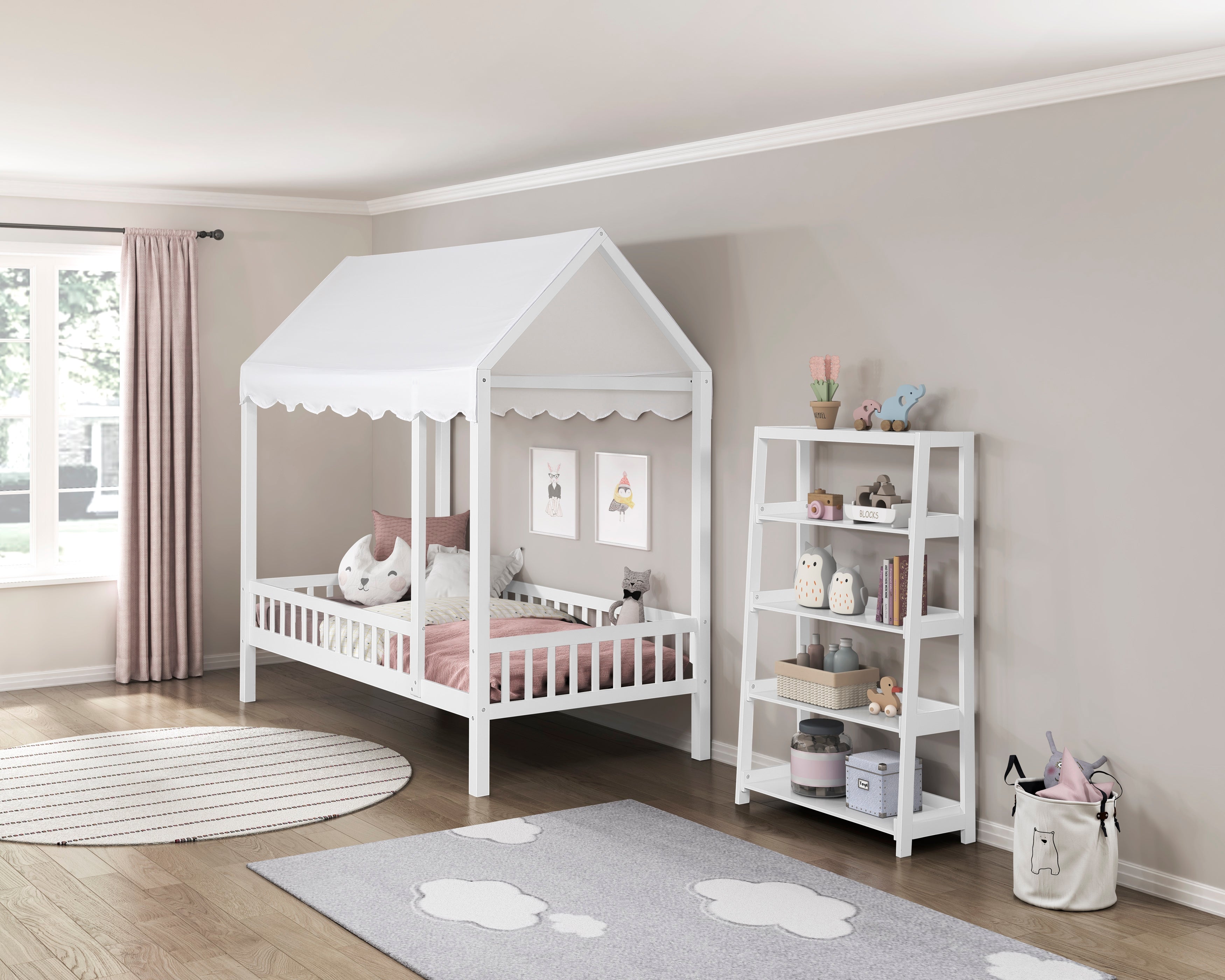 B2024WHCP-1 Twin Canopy Platform Bed - B2024WHCP-1